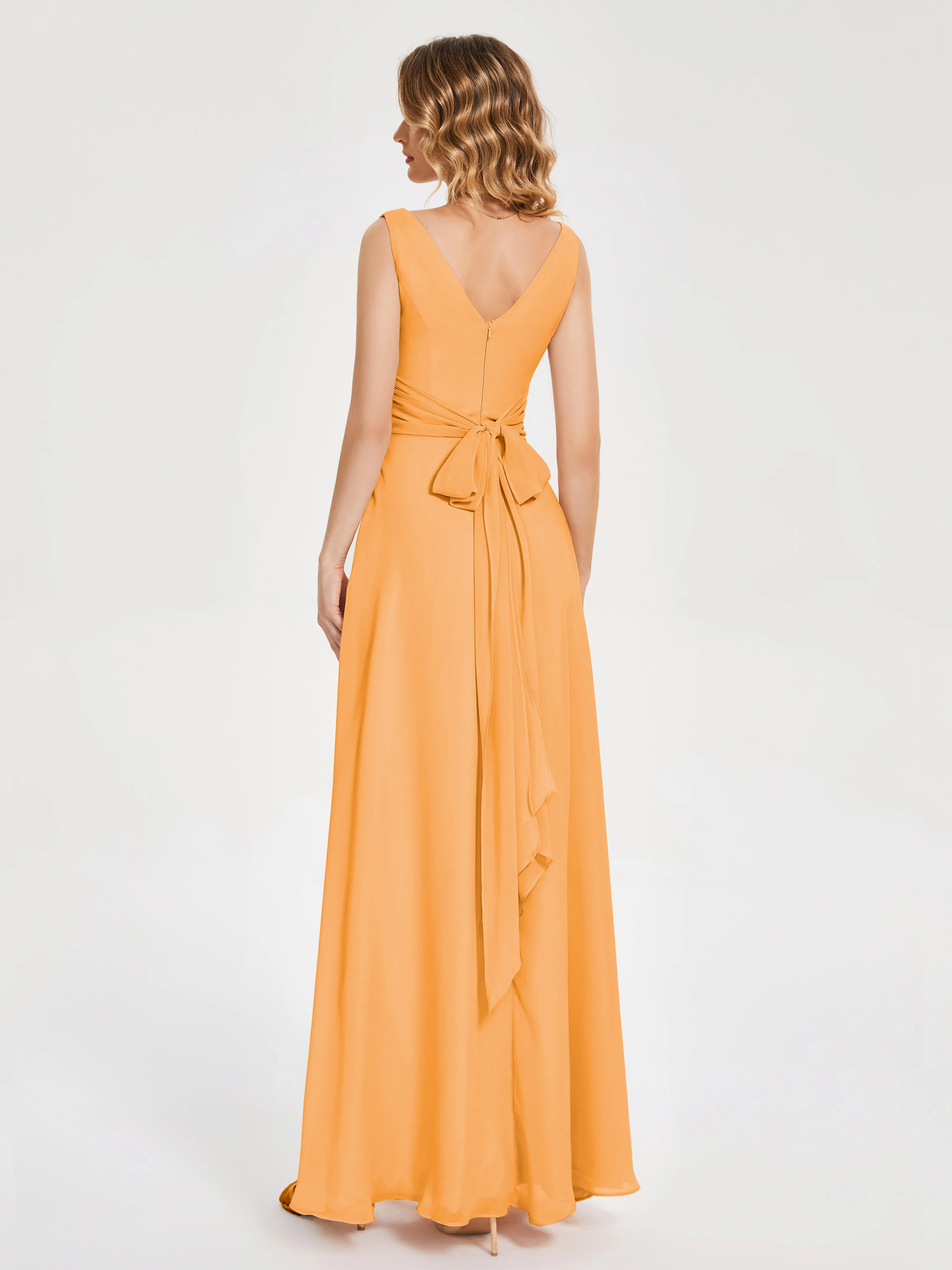 Lucille Elegant Chiffon Bridesmaid Dresses With Bow