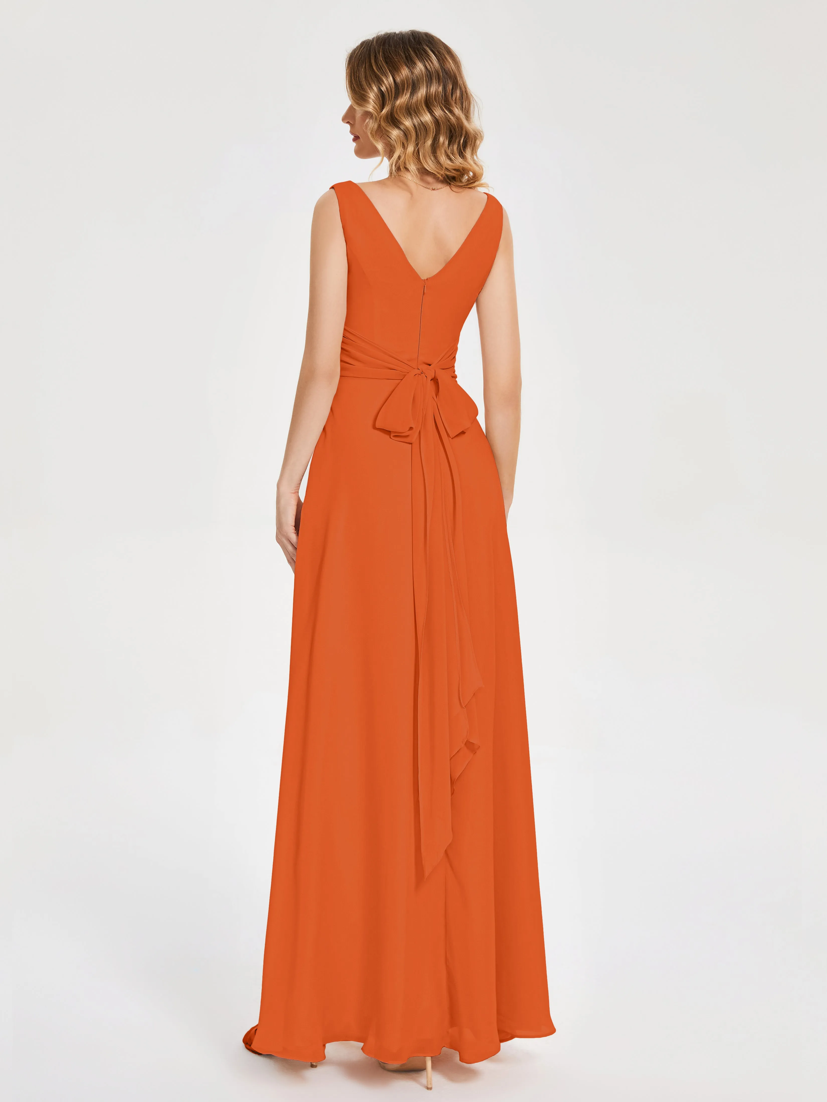 Lucille Elegant Chiffon Bridesmaid Dresses With Bow