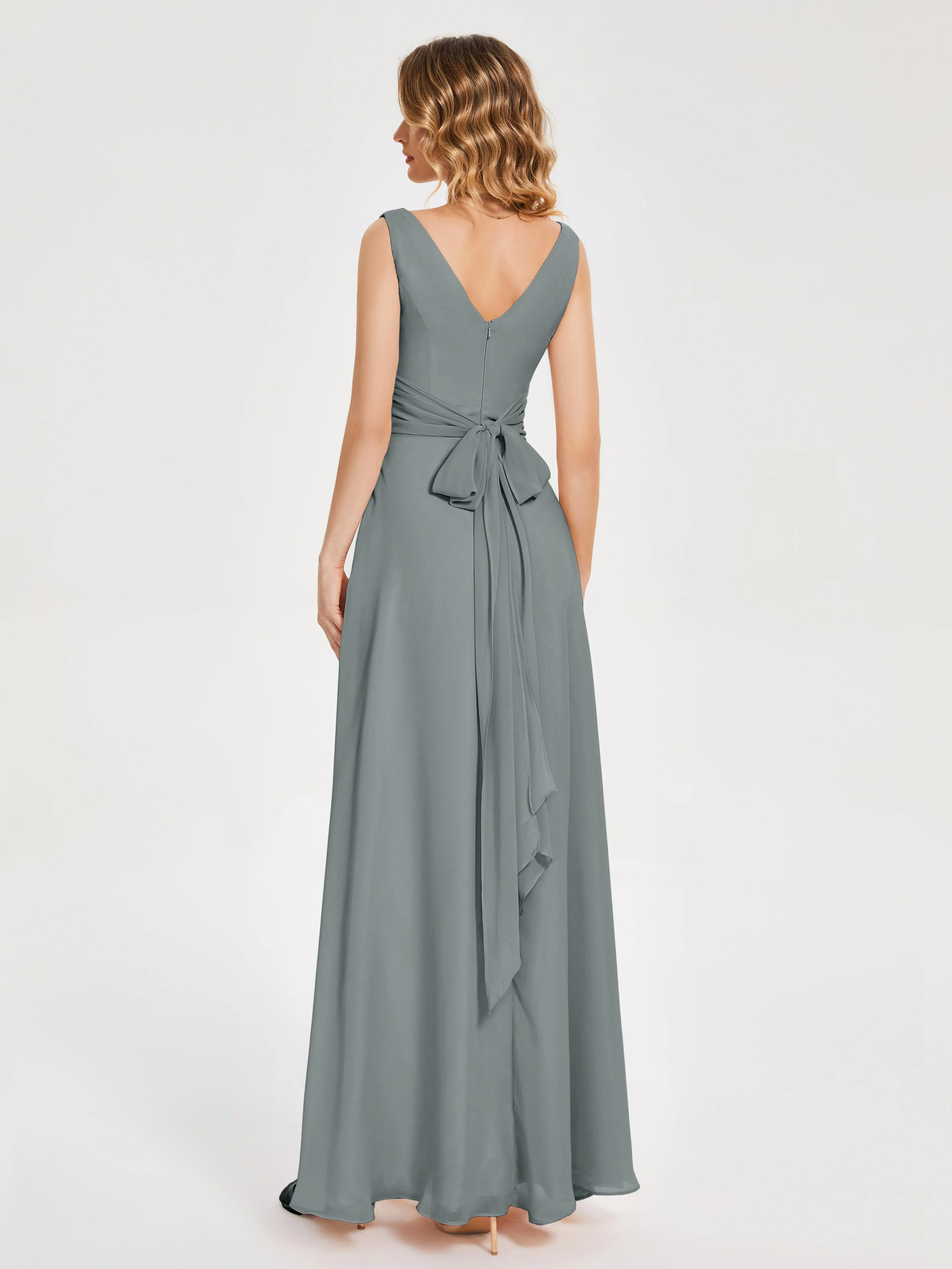 Lucille Elegant Chiffon Bridesmaid Dresses With Bow