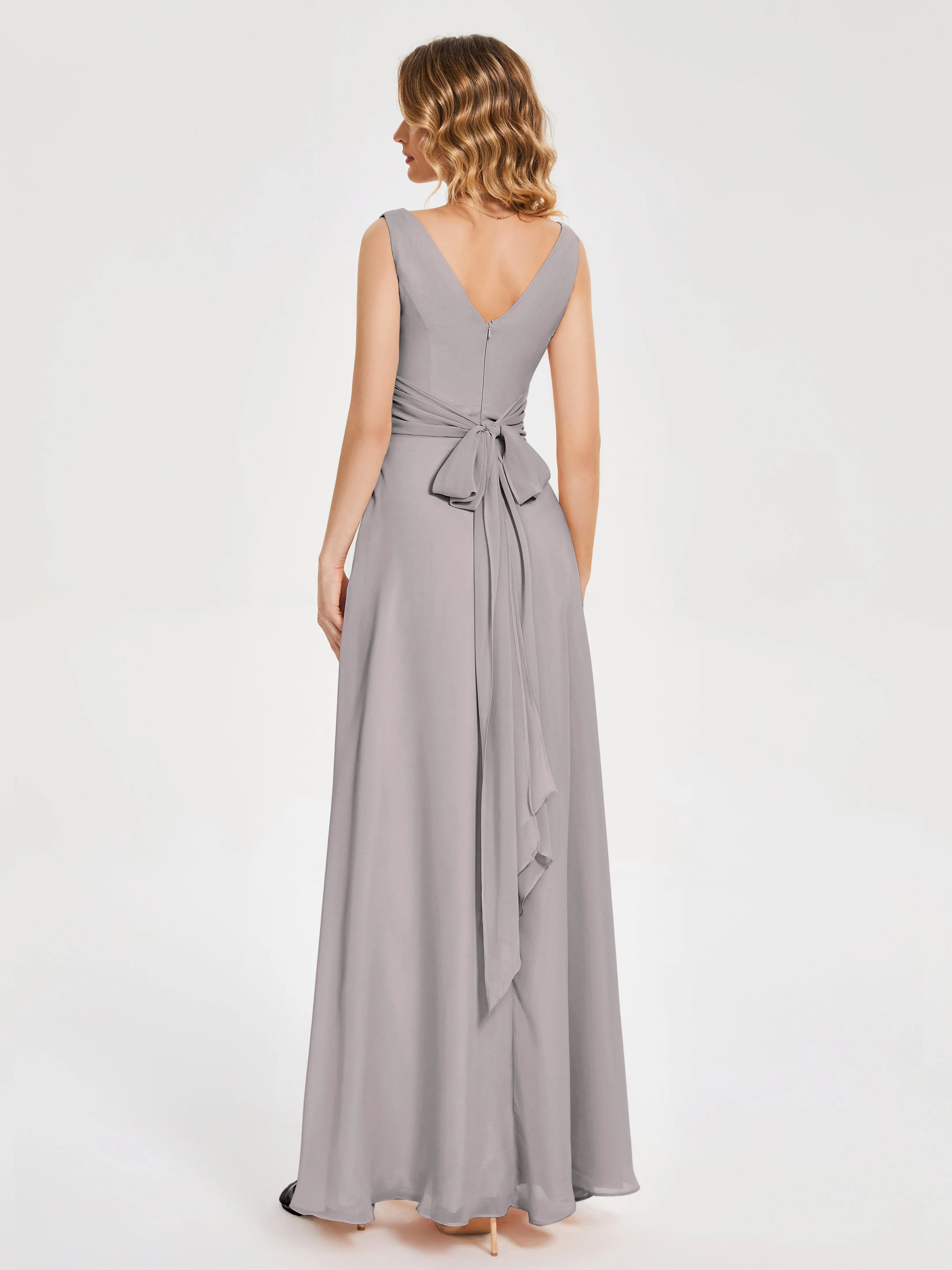 Lucille Elegant Chiffon Bridesmaid Dresses With Bow