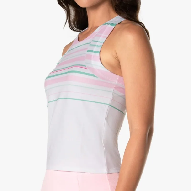 Lucky In Love Deco Stripe Tank - White