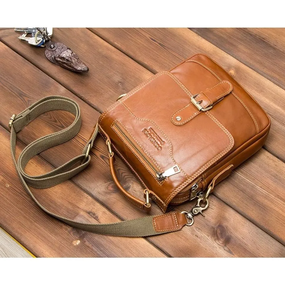 Luxury Crossbody Messenger Bag: Crazy Horse Rugged Collection