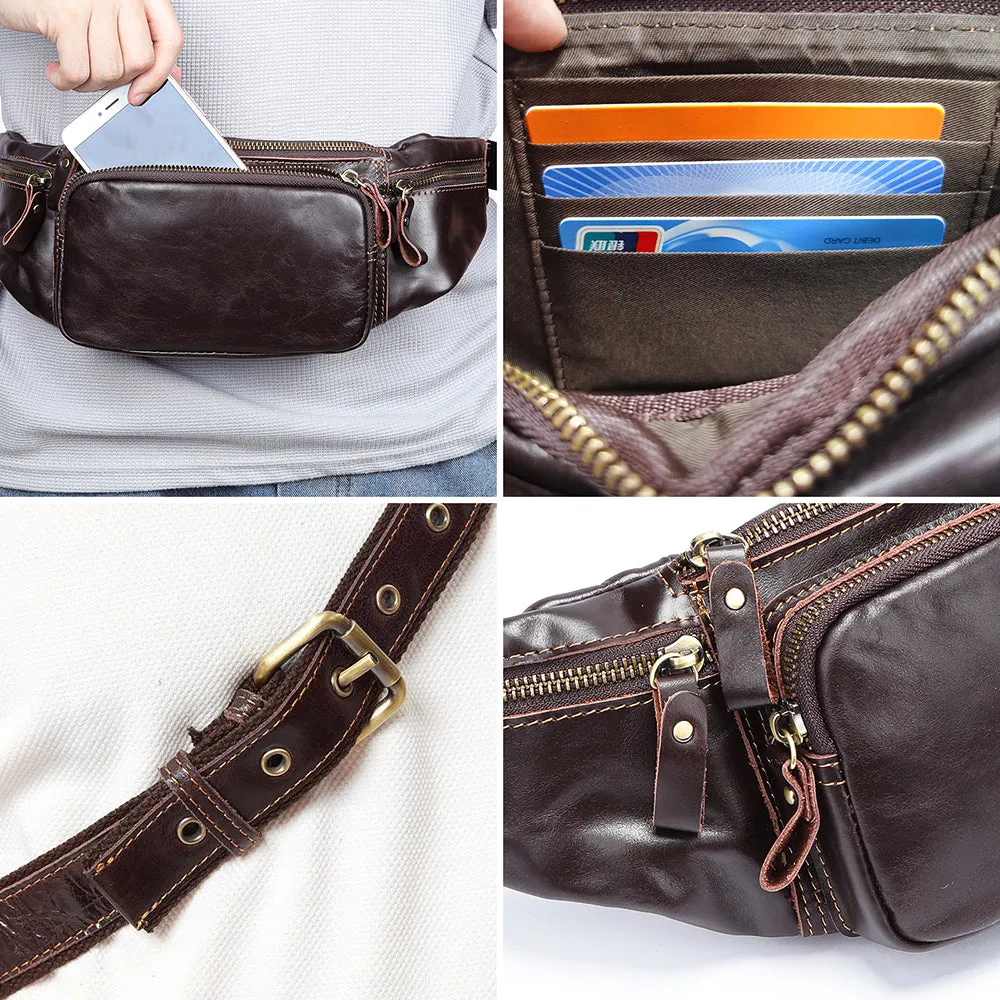 Luxury Leather Pillow Waist Messenger Bag