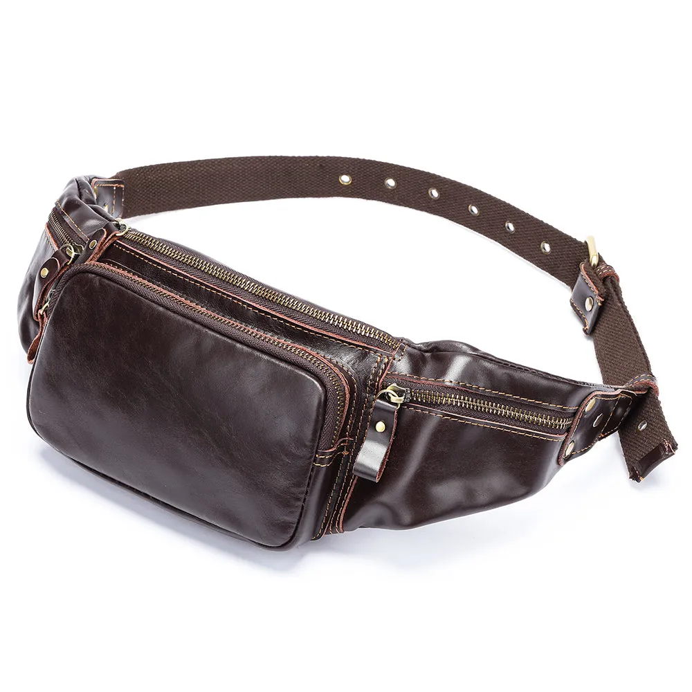 Luxury Leather Pillow Waist Messenger Bag