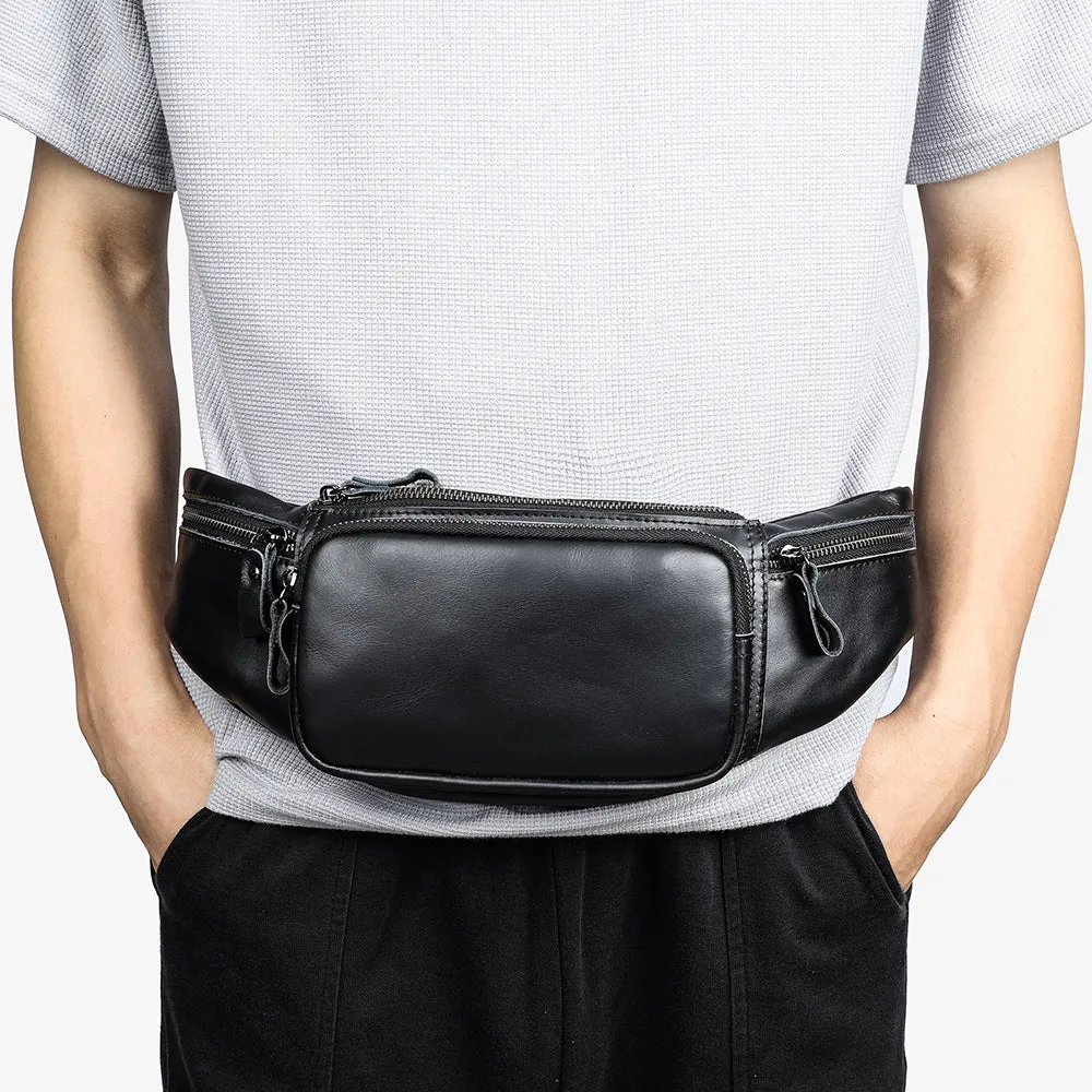 Luxury Leather Pillow Waist Messenger Bag