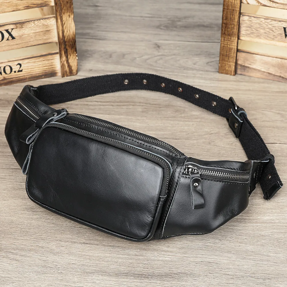 Luxury Leather Pillow Waist Messenger Bag