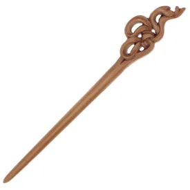 Machine Carved Wood Hair Stick for DIY Ribbon Peachwood