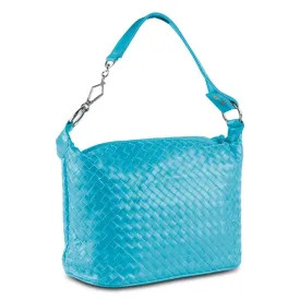 Mad Style Patent Weave Satchel, Blue