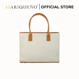 MADELINE Croc Embossed Shoulder Bag in Off White