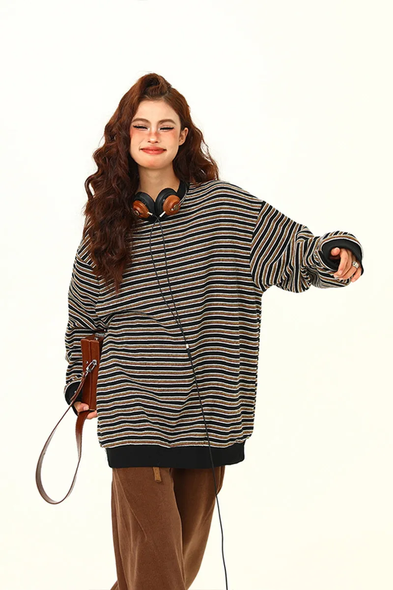 Maillard Stripe Crew Neck Sweatshirt