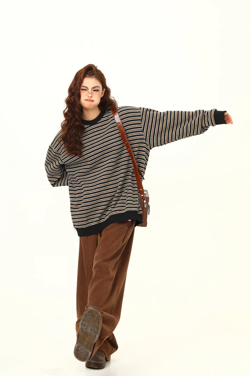 Maillard Stripe Crew Neck Sweatshirt