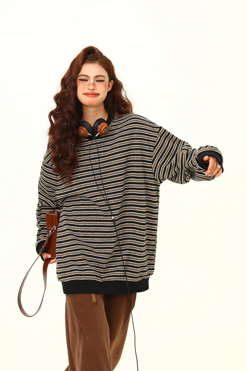 Maillard Stripe Crew Neck Sweatshirt