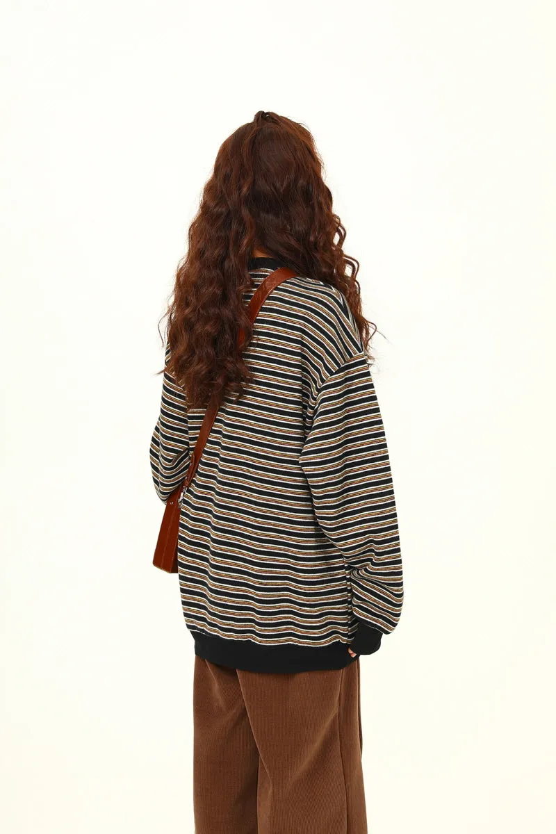 Maillard Stripe Crew Neck Sweatshirt