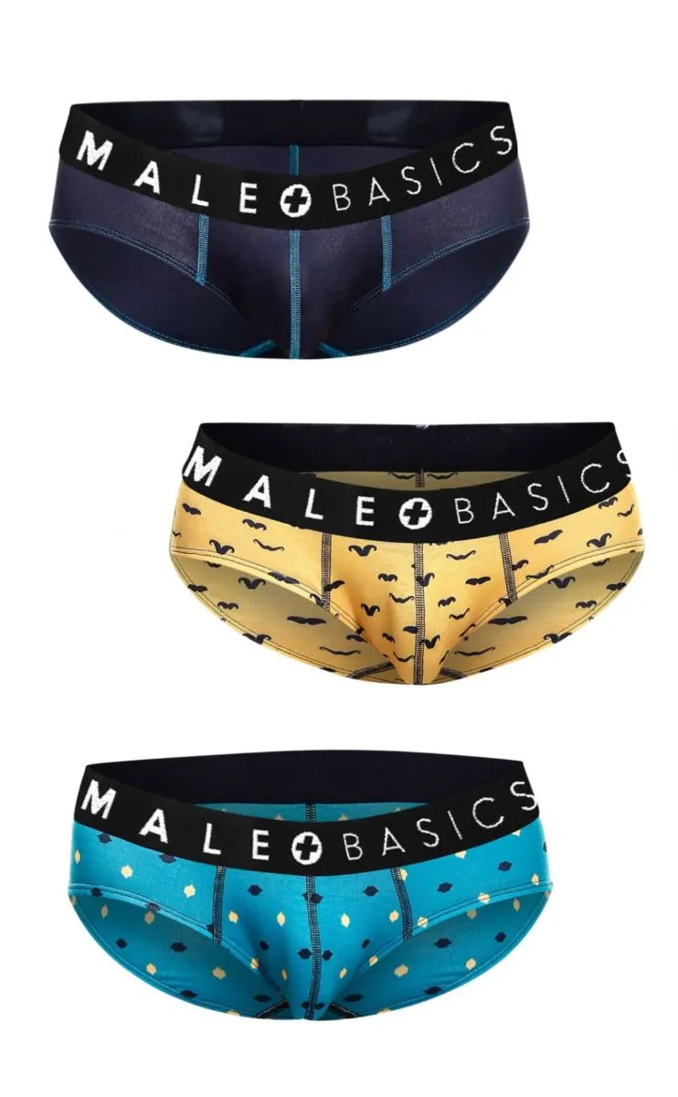 MaleBasics 3-Pack Brief Prints Stache