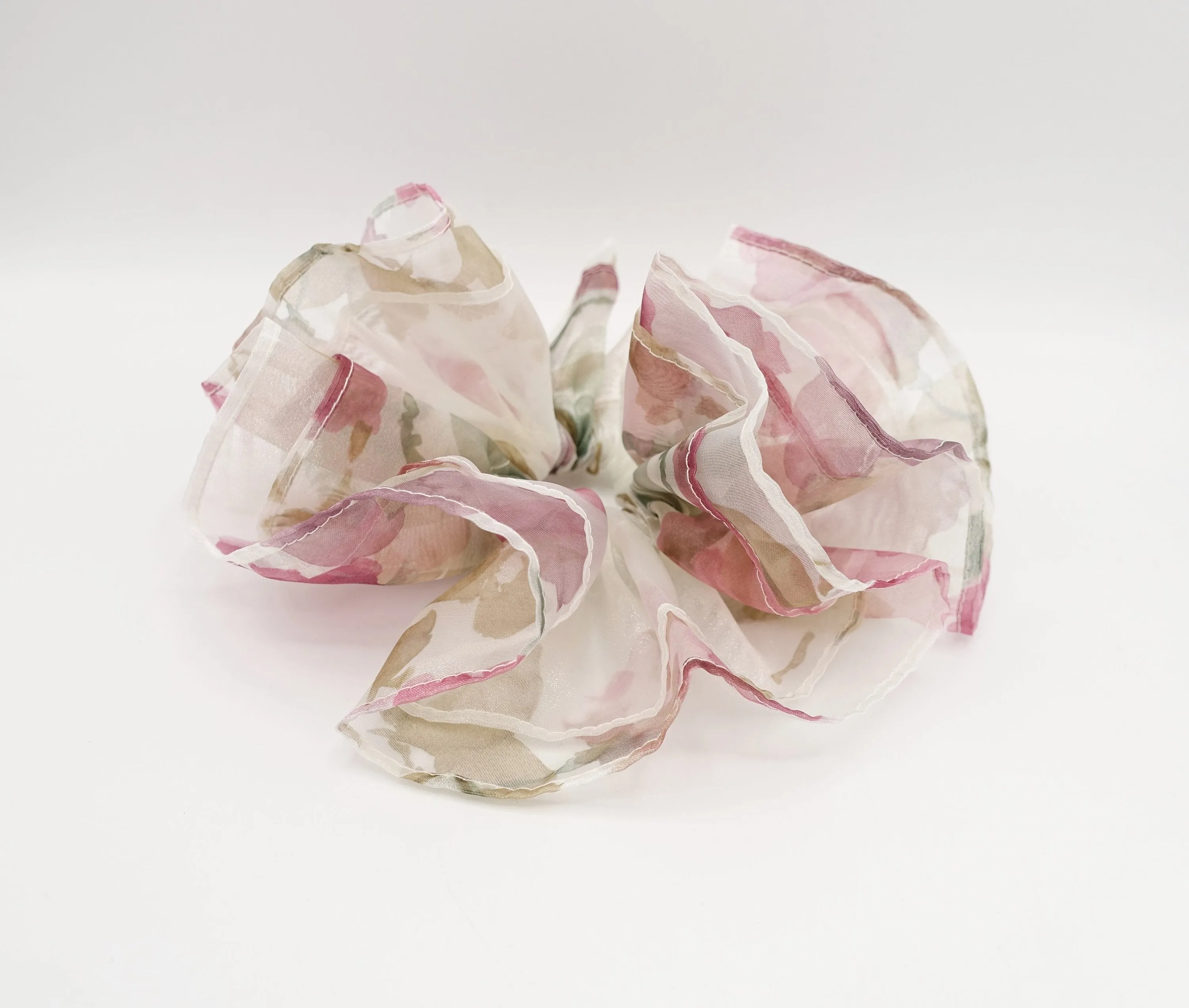 mammoth floral oversized scrunchies organza big hair elastic tie scrunchy for women