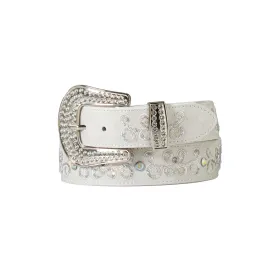 M&F Women's White Angel Ranch Sequined Belt