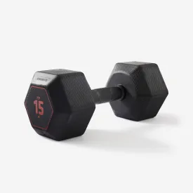 Mancuerna Hexagonal Cross Training/Musculación Hex Dumbbell Negro 15 kg