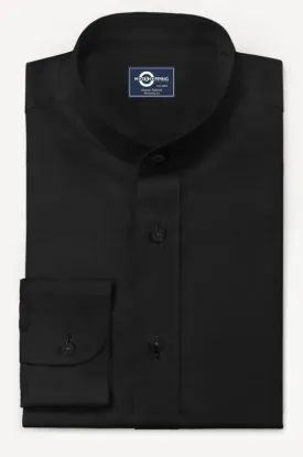 Mandarin Collar - Black Mandarin Collar Shirt