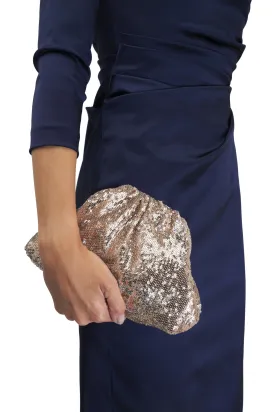 Maria La Rosa Mini Game Sequin Clutch in Mink