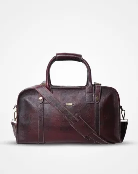 Marin - The Maroon Leather Travel Duffle - Luggage Bag