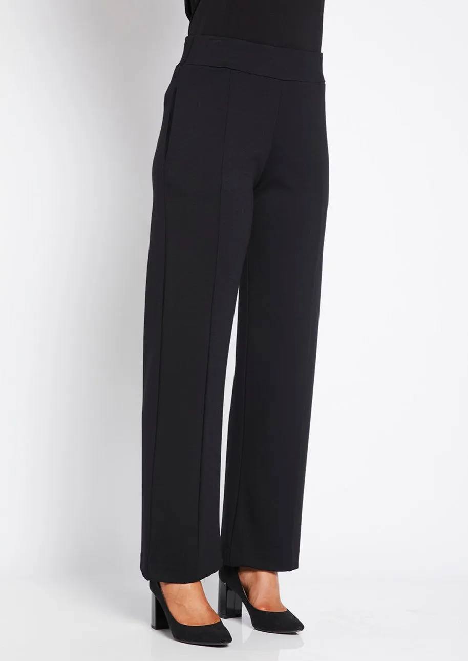 Marist ponte wide leg pant in Black