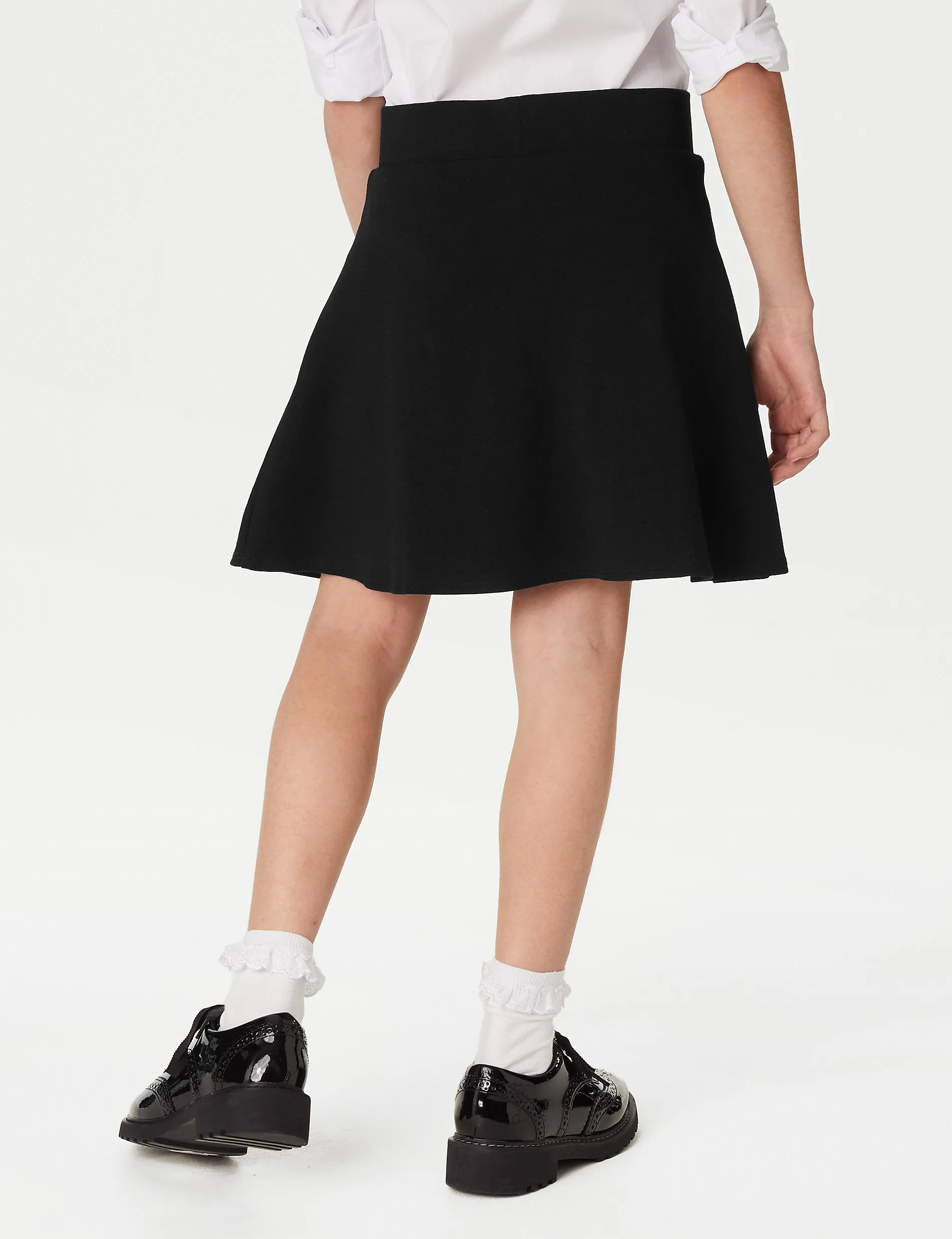 Marks & Spencer Girls Jersey School Skirt (2-18yrs) Black