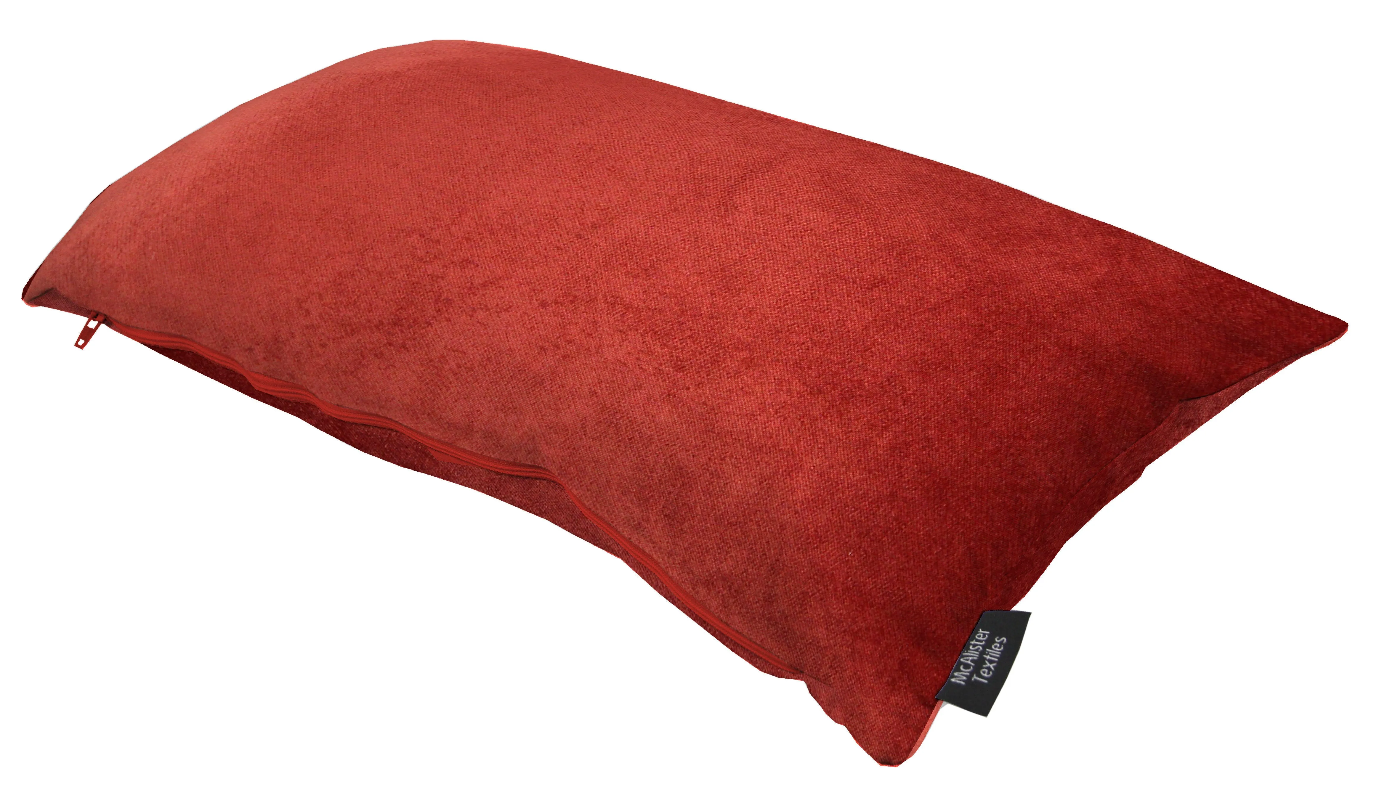 Matt Rust Red Velvet Modern Look Plain Cushion