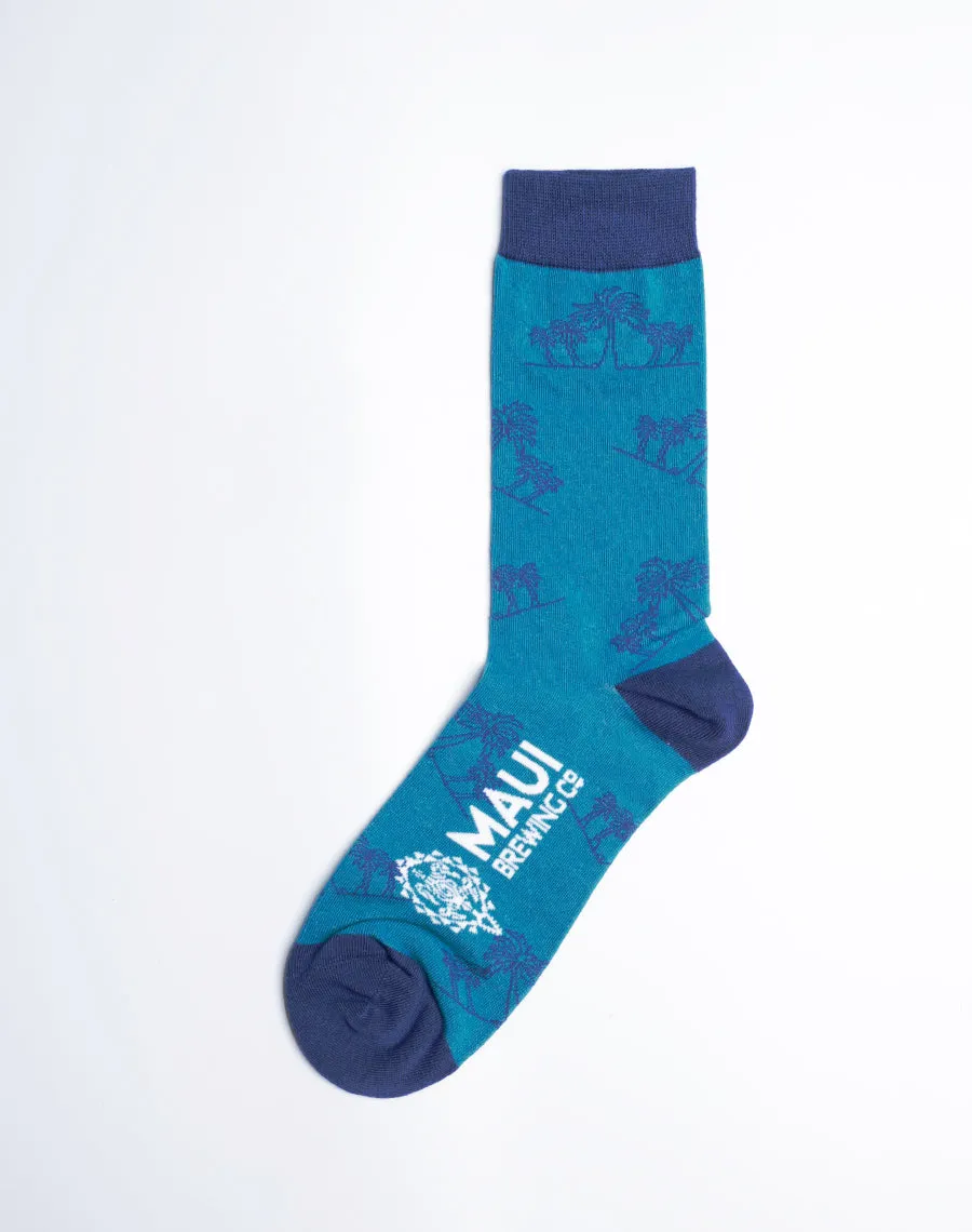 Maui Brewing Company Tropical Palm Tree Crew Socks