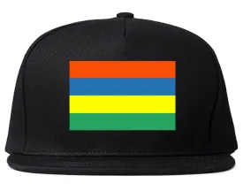 Mauritius Flag Country Printed Snapback Hat Cap