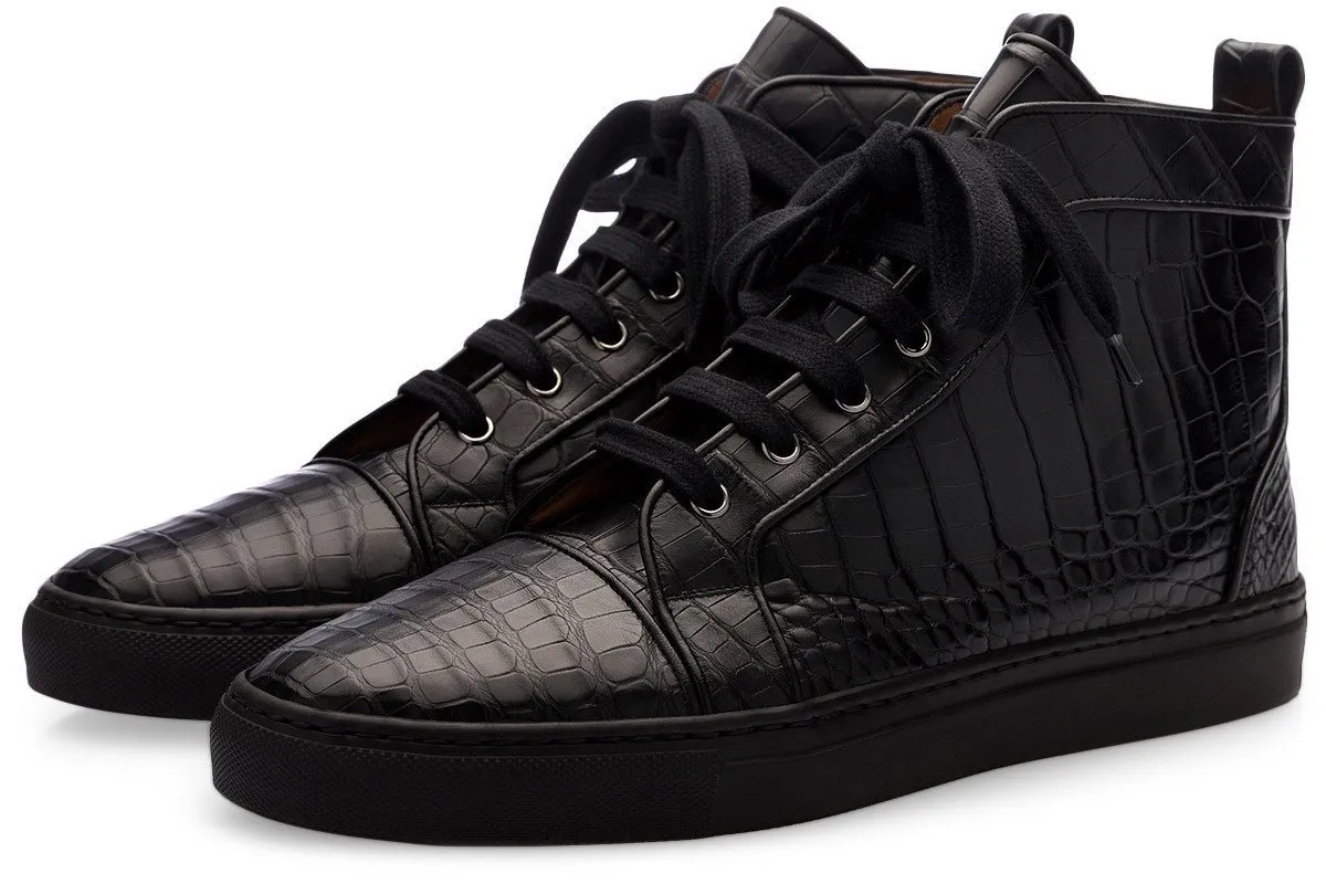 MAXIME CROCODILE BLACK HIGH TOP