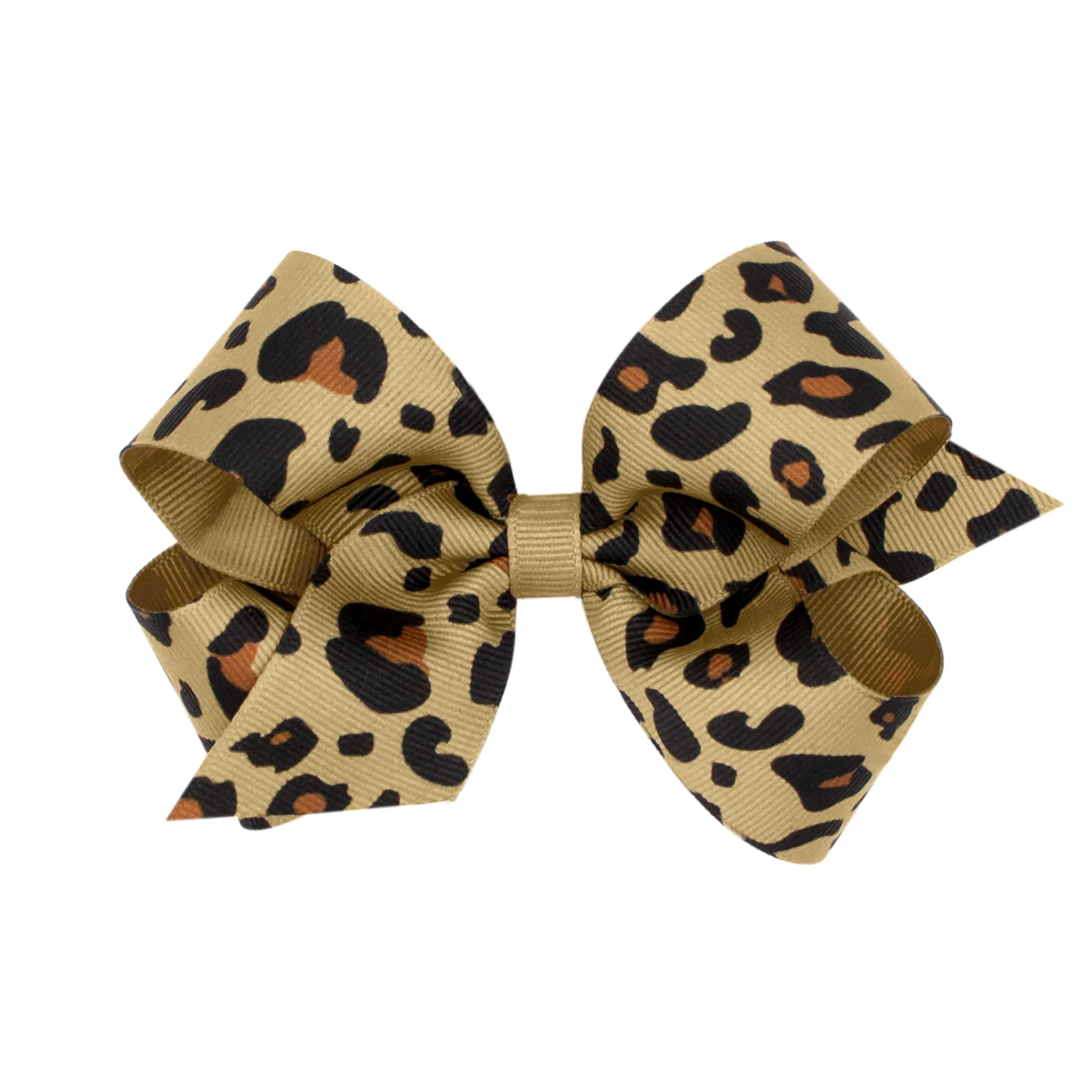 Medium Leopard Grosgrain Hair Bow on Clippie - 6 Colors