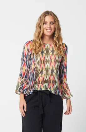 MEGAN Top -Scarf Print