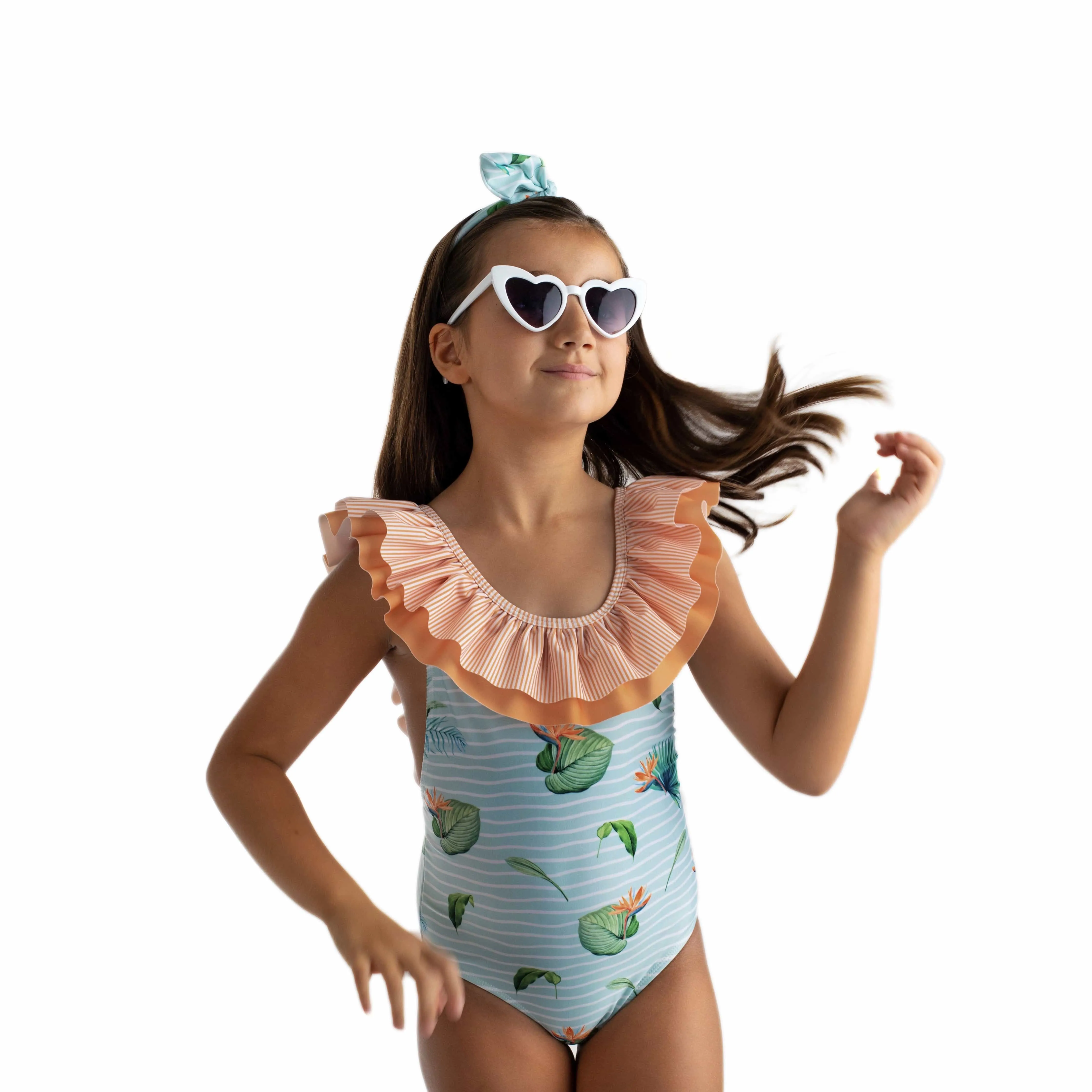 MEIA PATA - Ibiza Tropical Print Swimsuit & Scrunchie