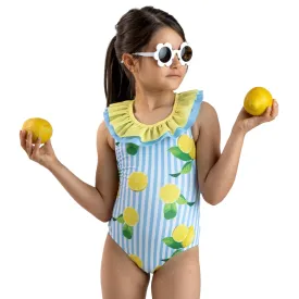 MEIA PATA - Seychelles Lemons Print Swimsuit - Blue