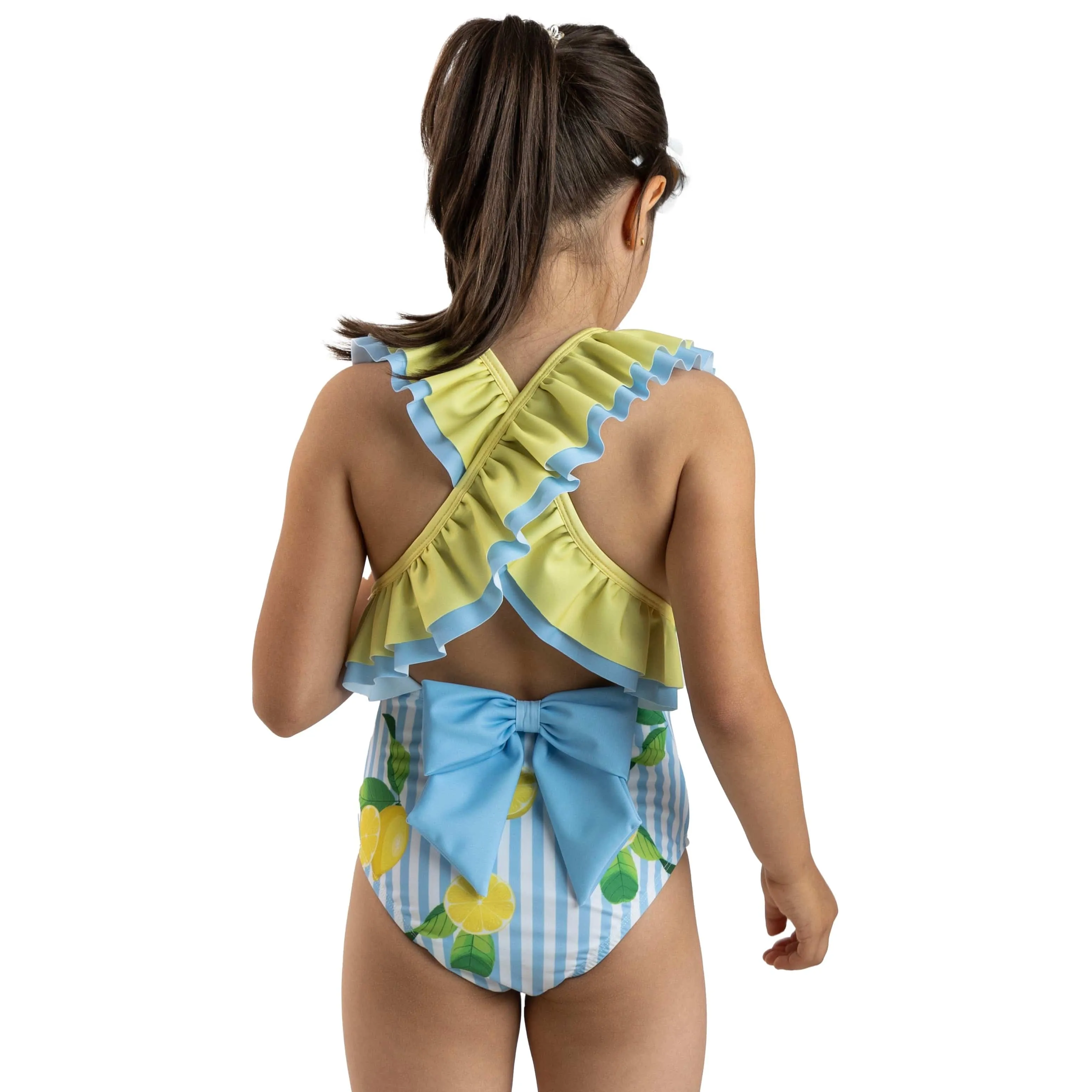 MEIA PATA - Seychelles Lemons Print Swimsuit - Blue