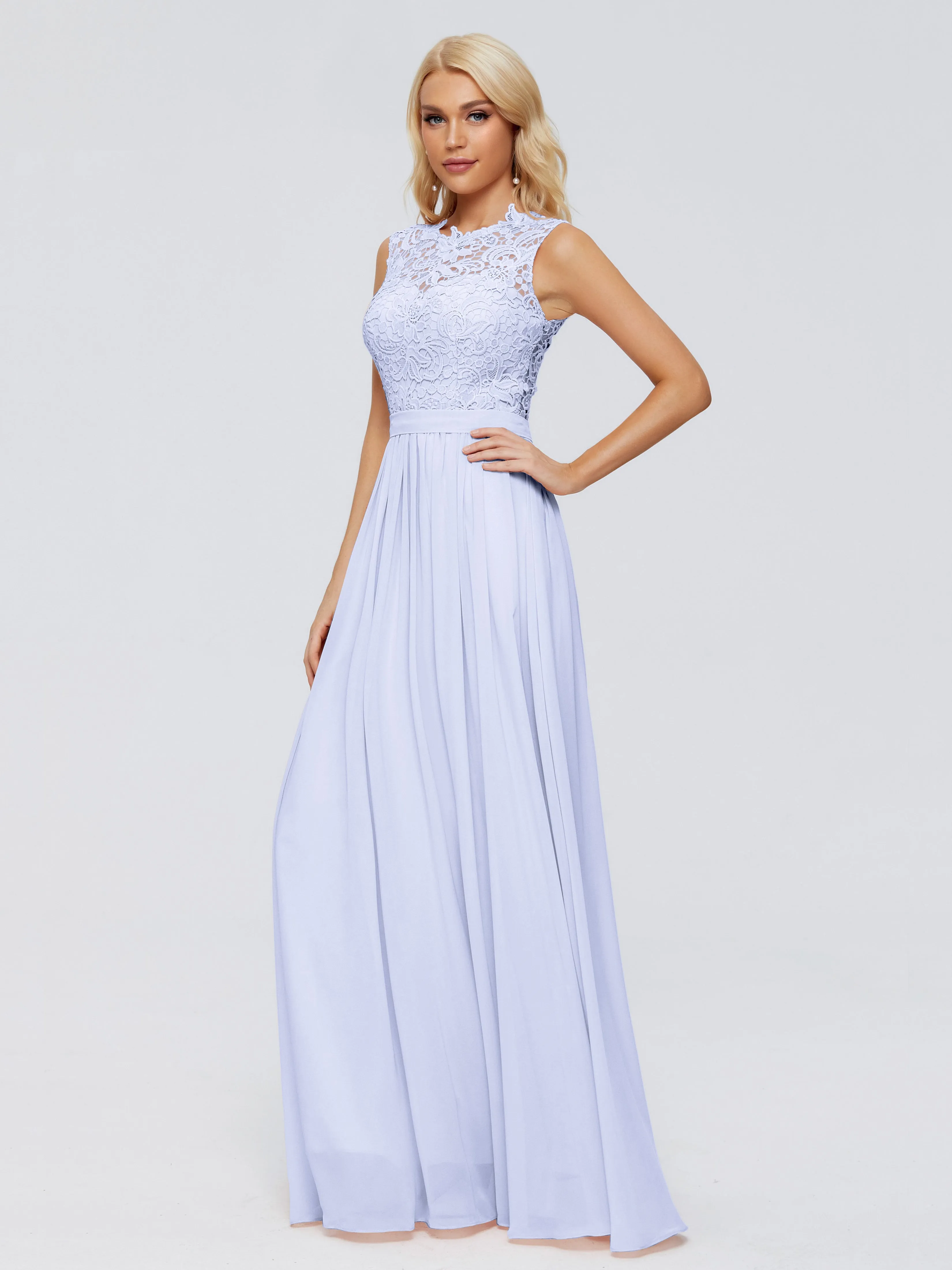 Melody Elegant Bateau Chiffon Bridesmaid Dresses