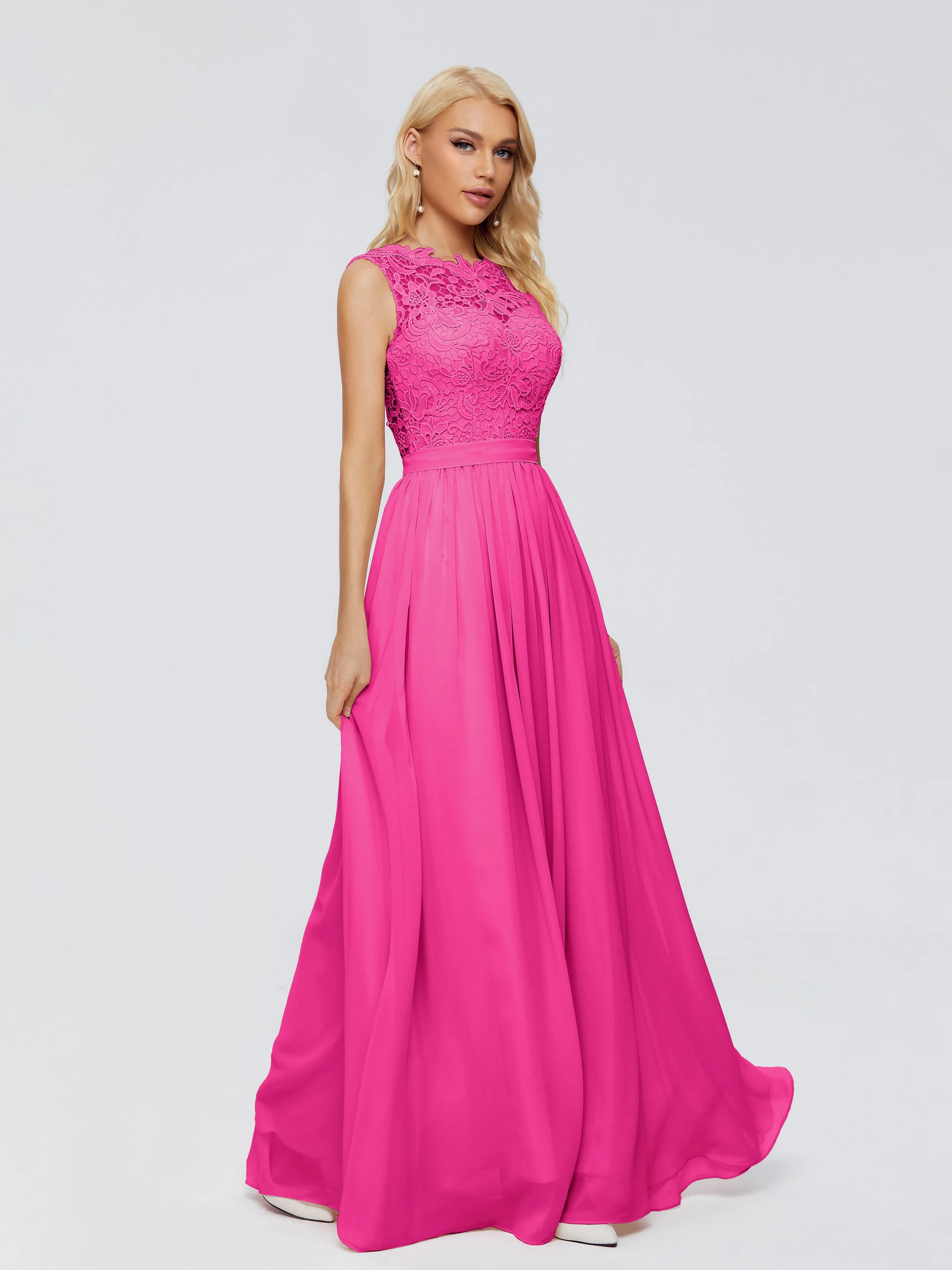 Melody Elegant Bateau Chiffon Bridesmaid Dresses