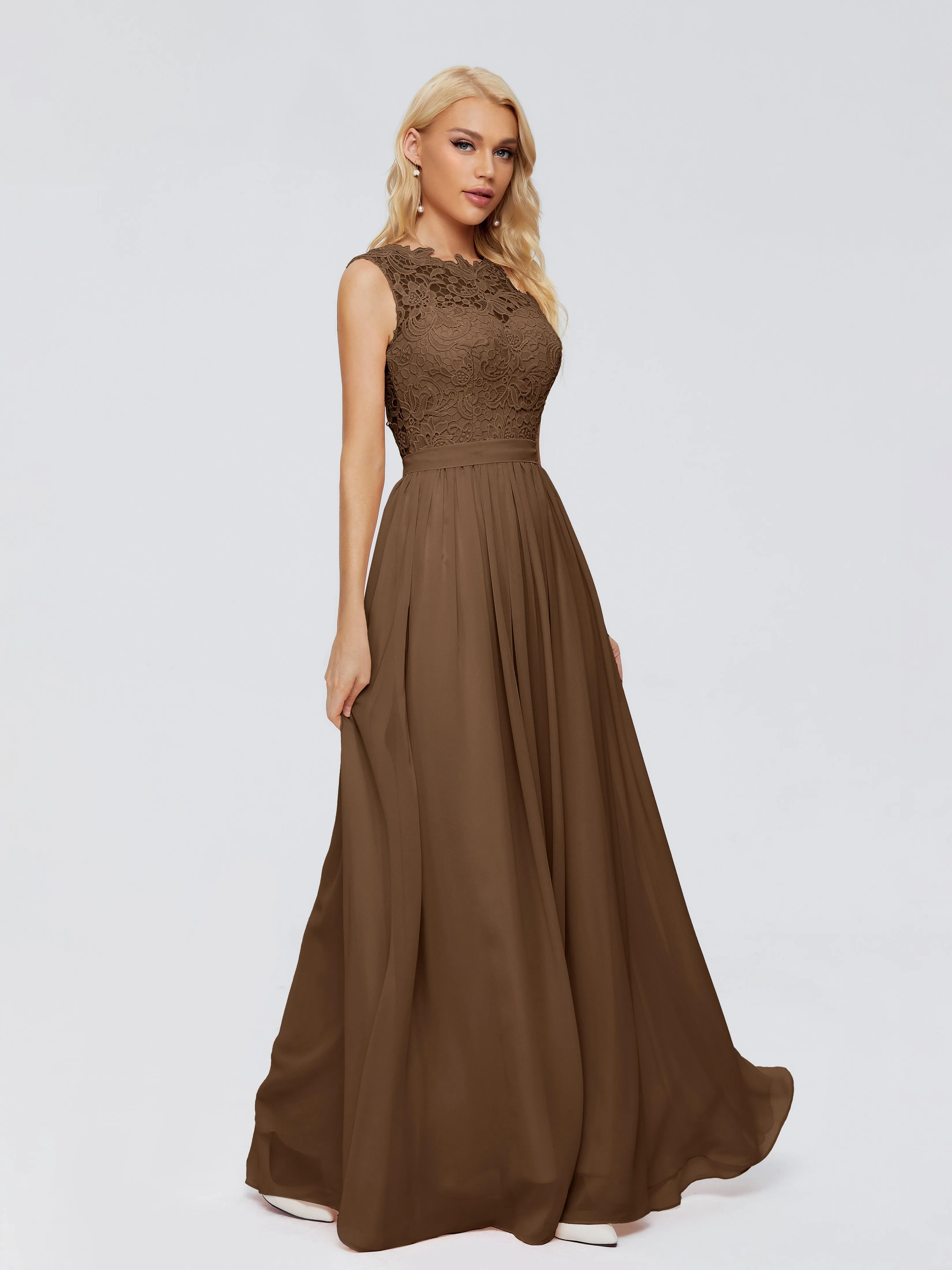 Melody Elegant Bateau Chiffon Bridesmaid Dresses