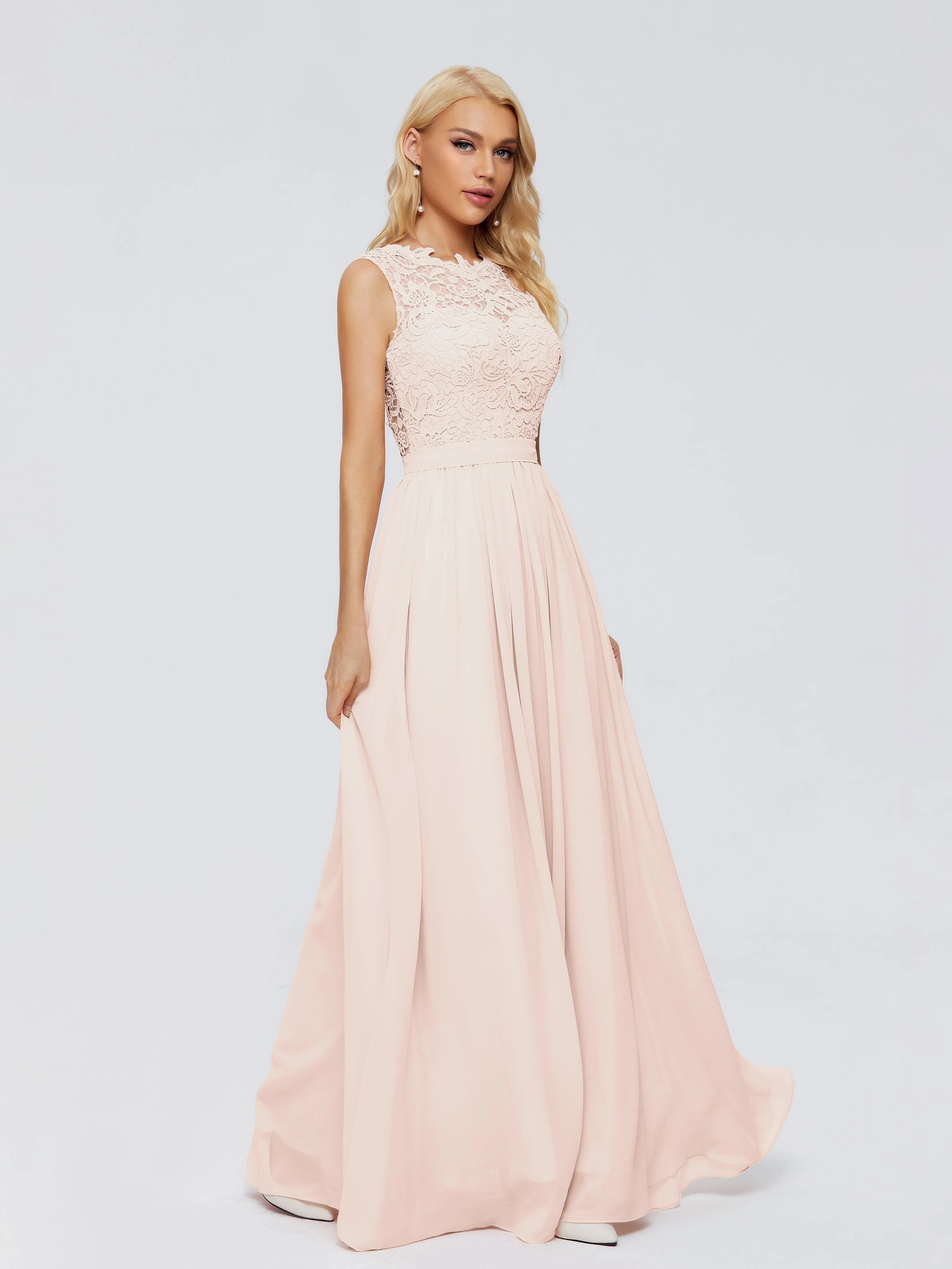 Melody Elegant Bateau Chiffon Bridesmaid Dresses