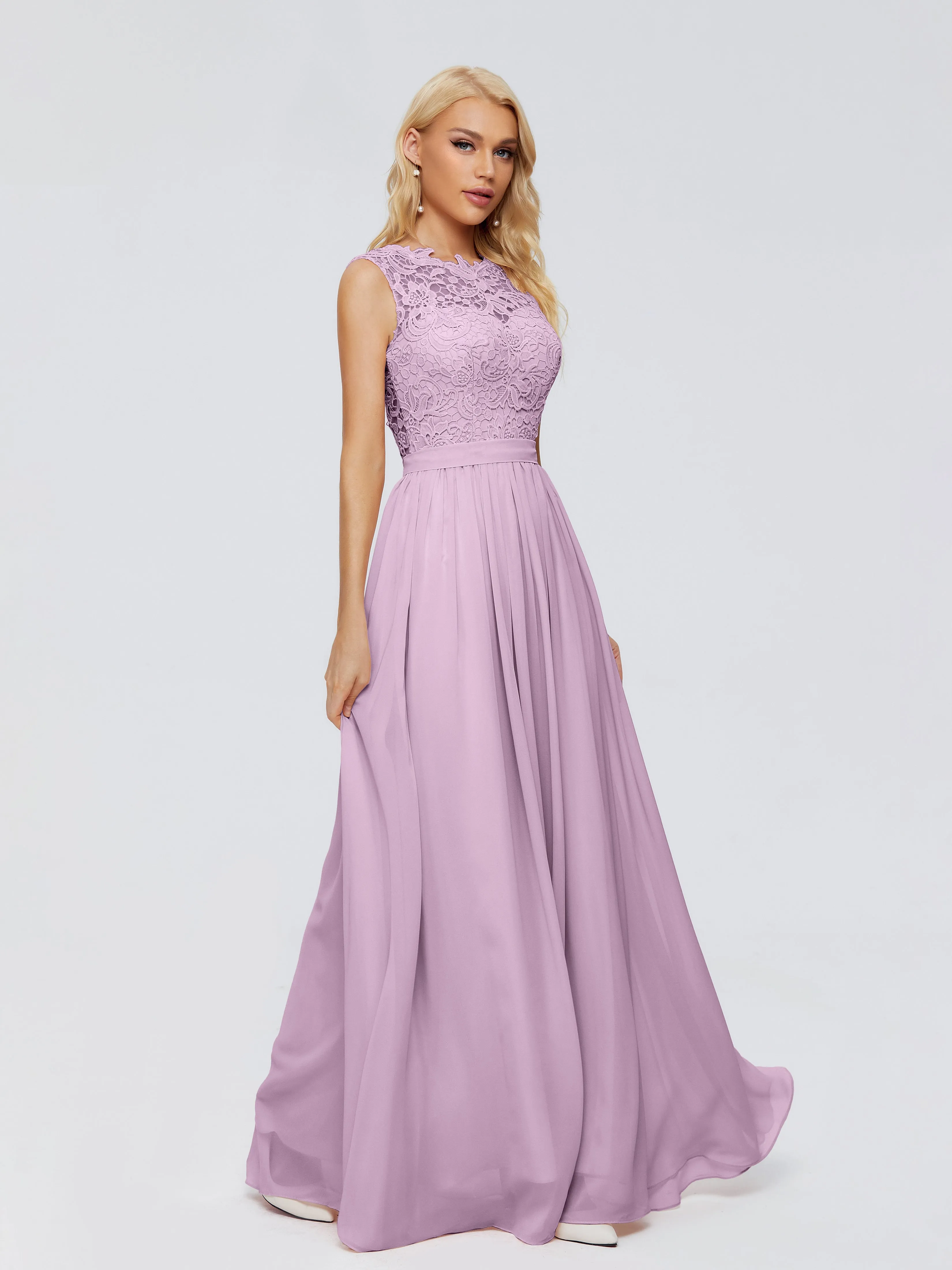 Melody Elegant Bateau Chiffon Bridesmaid Dresses