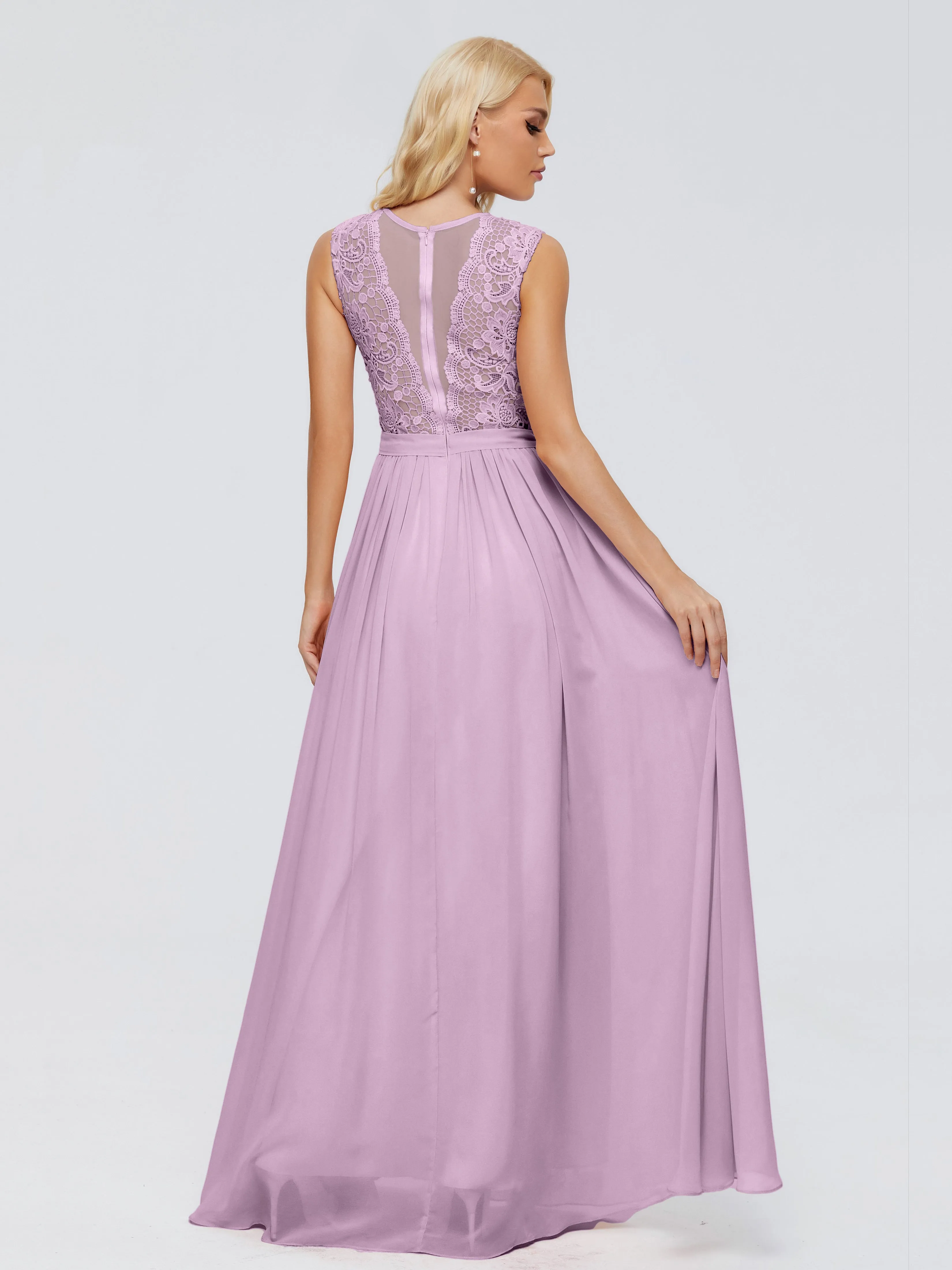 Melody Elegant Bateau Chiffon Bridesmaid Dresses