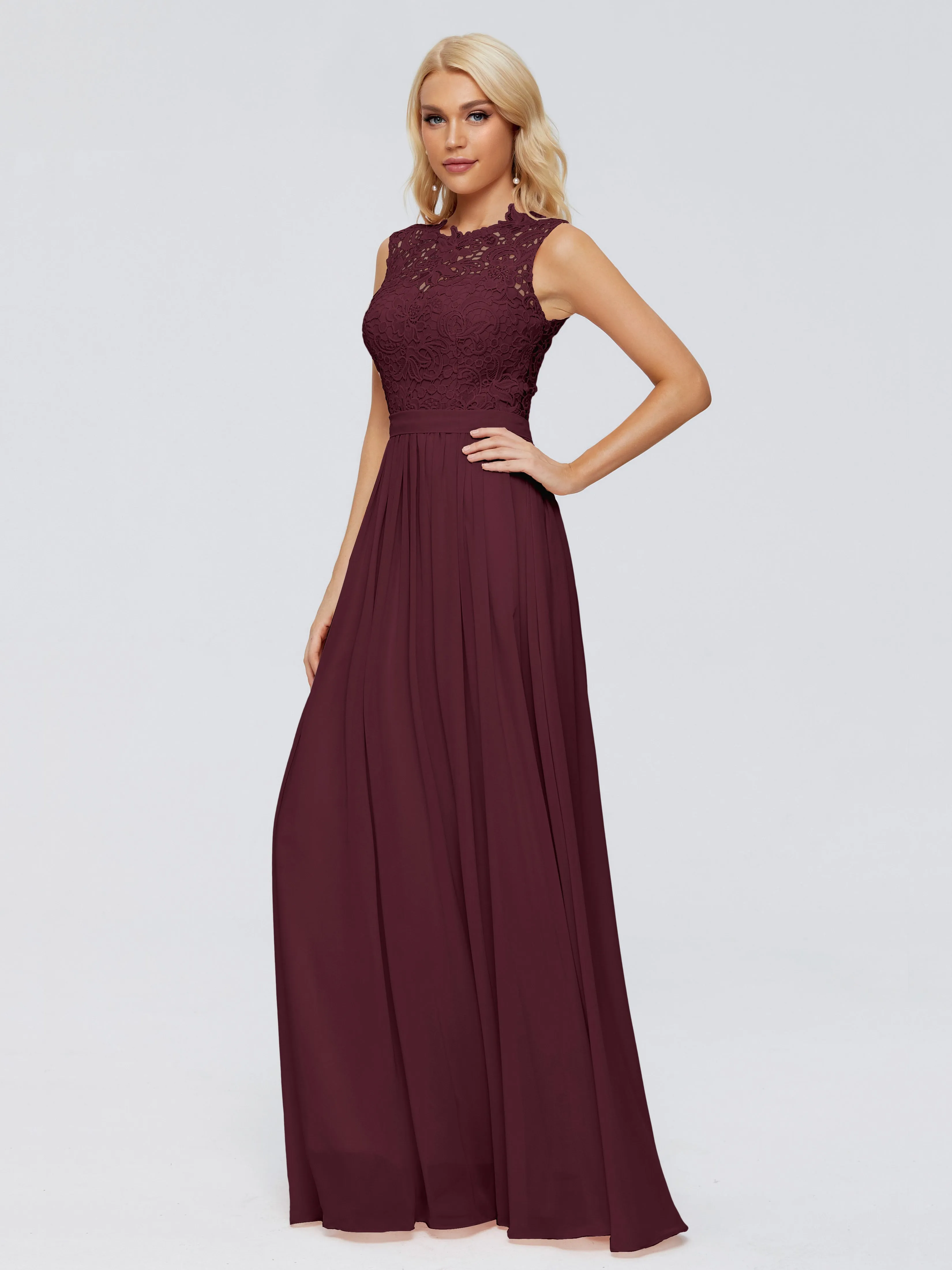 Melody Elegant Bateau Chiffon Bridesmaid Dresses