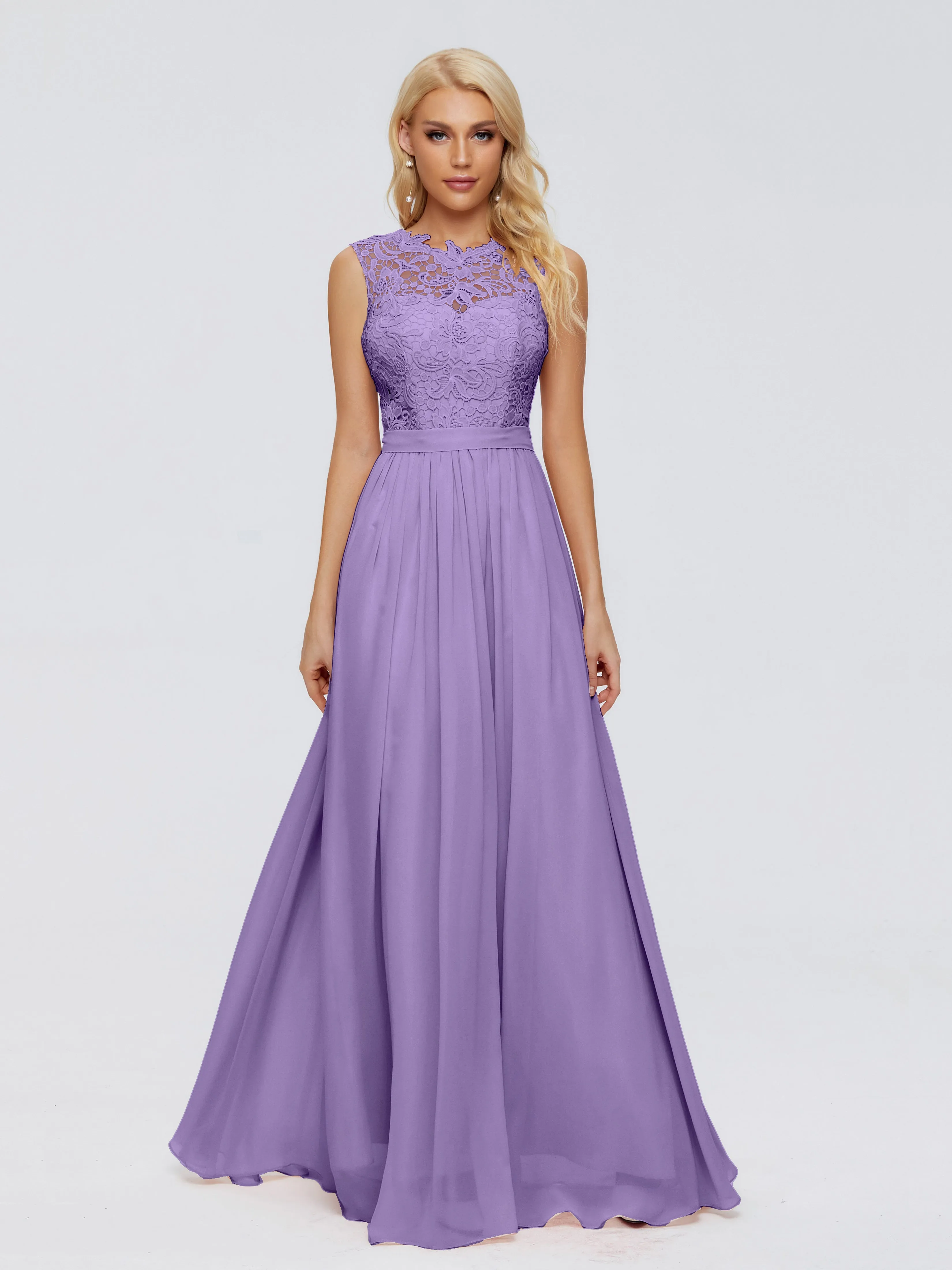 Melody Elegant Bateau Chiffon Bridesmaid Dresses