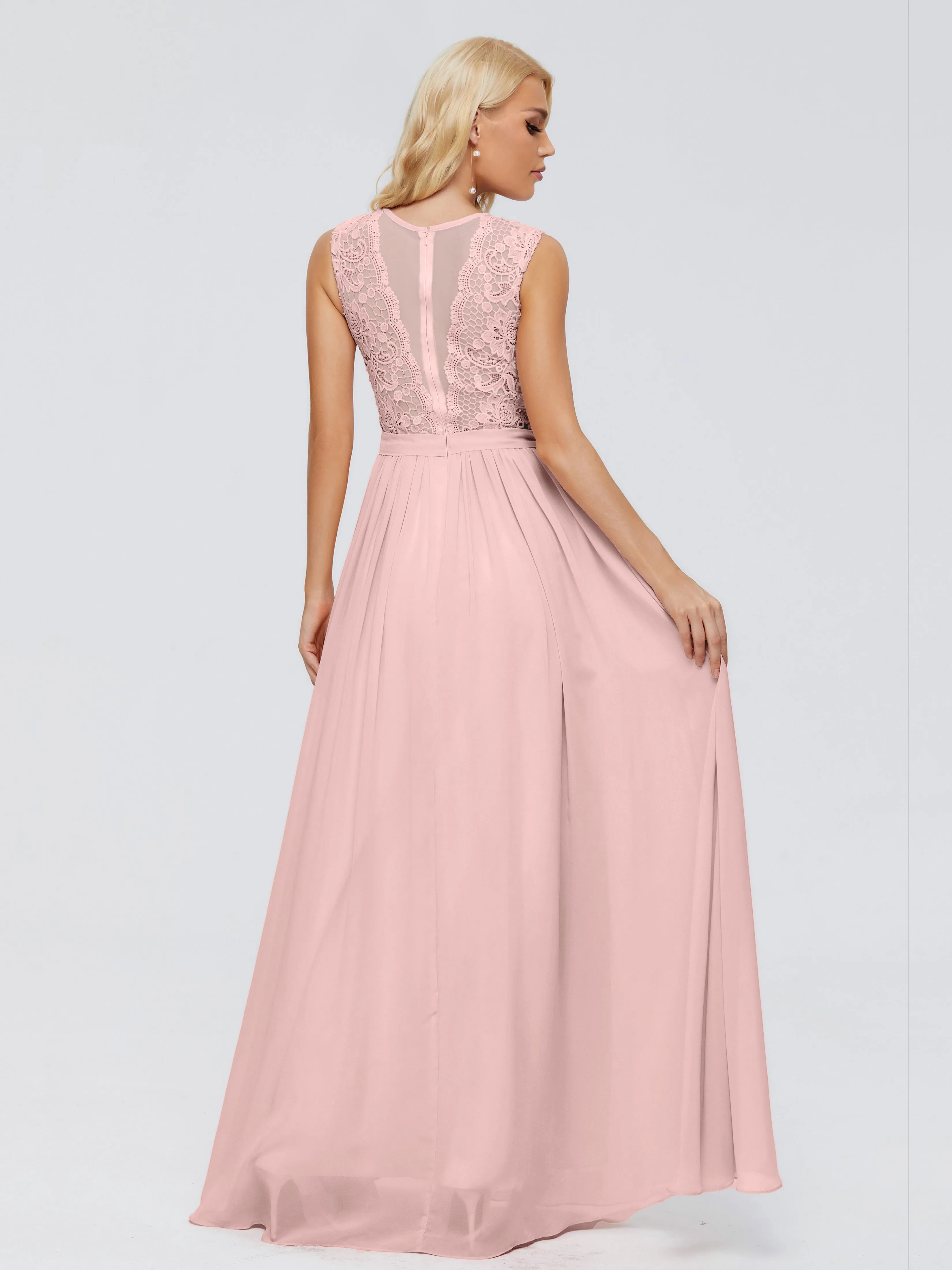 Melody Elegant Bateau Chiffon Bridesmaid Dresses