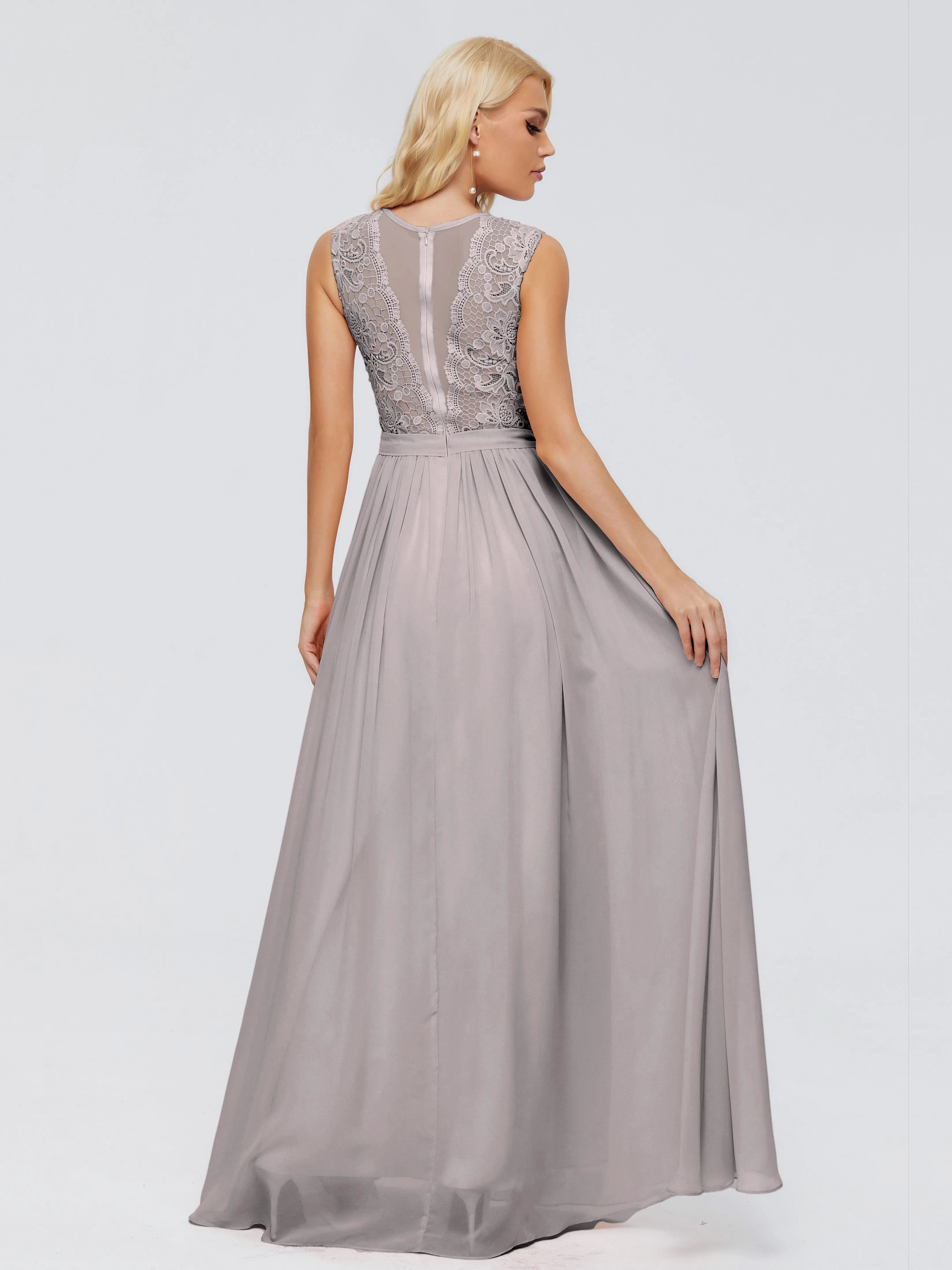 Melody Elegant Bateau Chiffon Bridesmaid Dresses