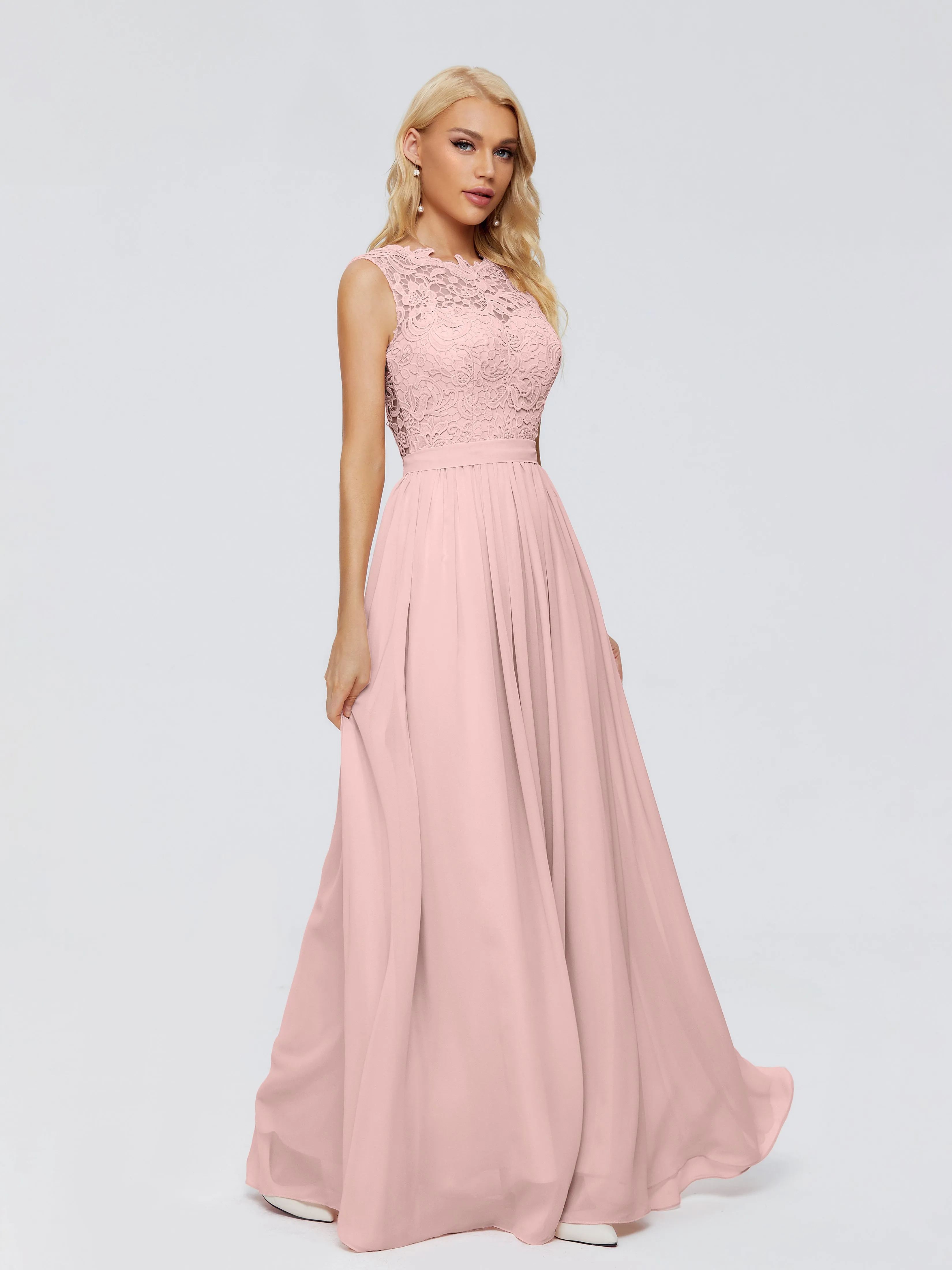 Melody Elegant Bateau Chiffon Bridesmaid Dresses