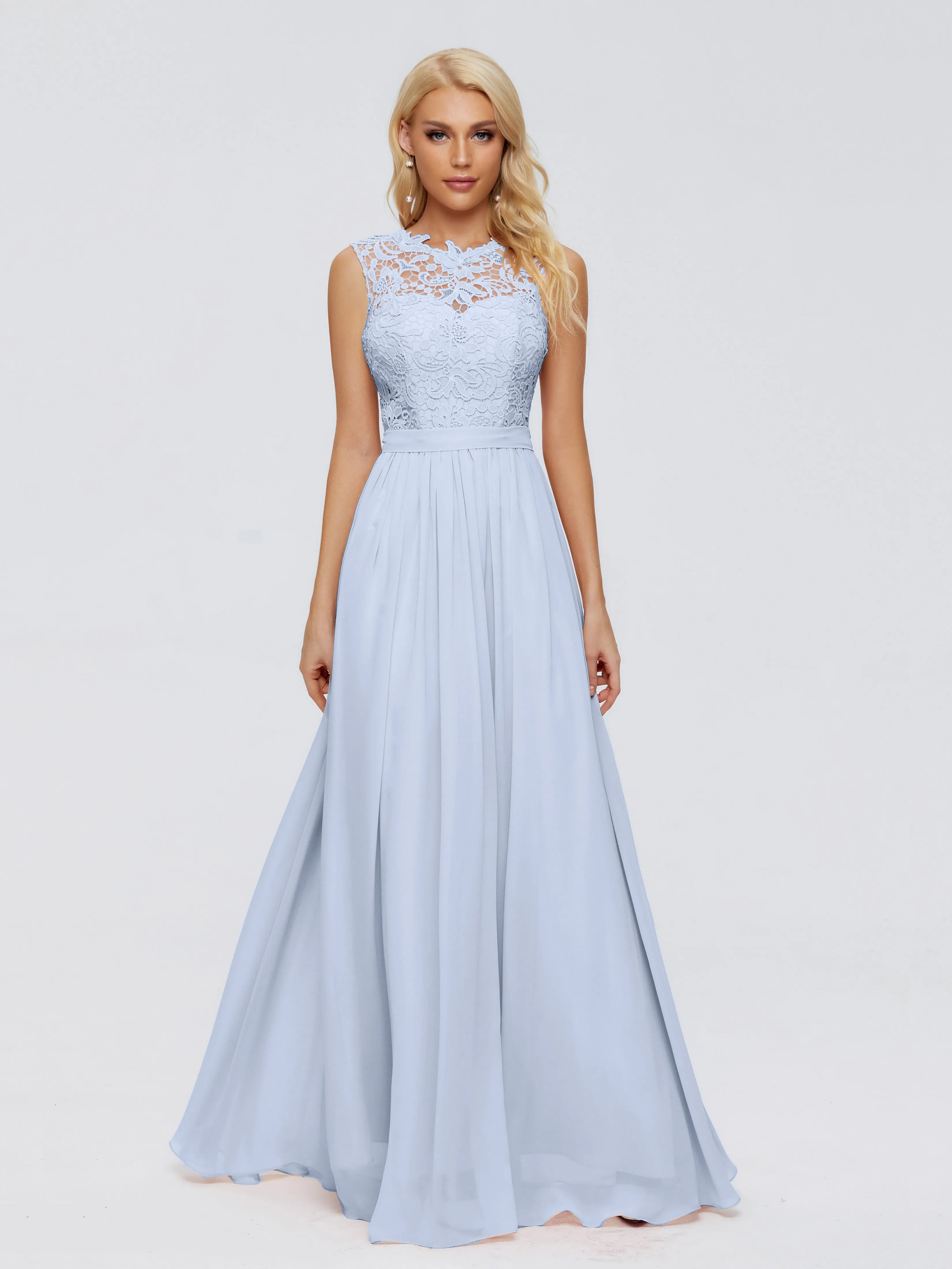 Melody Elegant Bateau Chiffon Bridesmaid Dresses