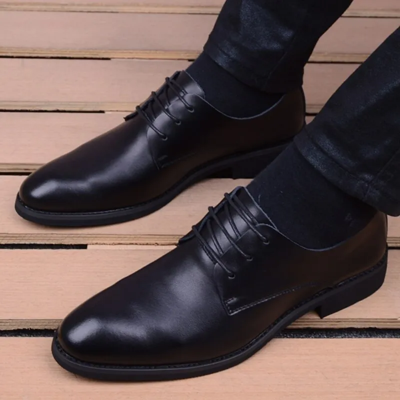 Men Formal Business Split leather Men Dress office Shoes Men comfortable Gentleman shoes business wedding shoes