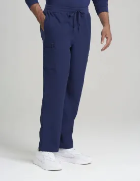 Mens 7-Pocket Straight Leg Scrub Pants - Navy