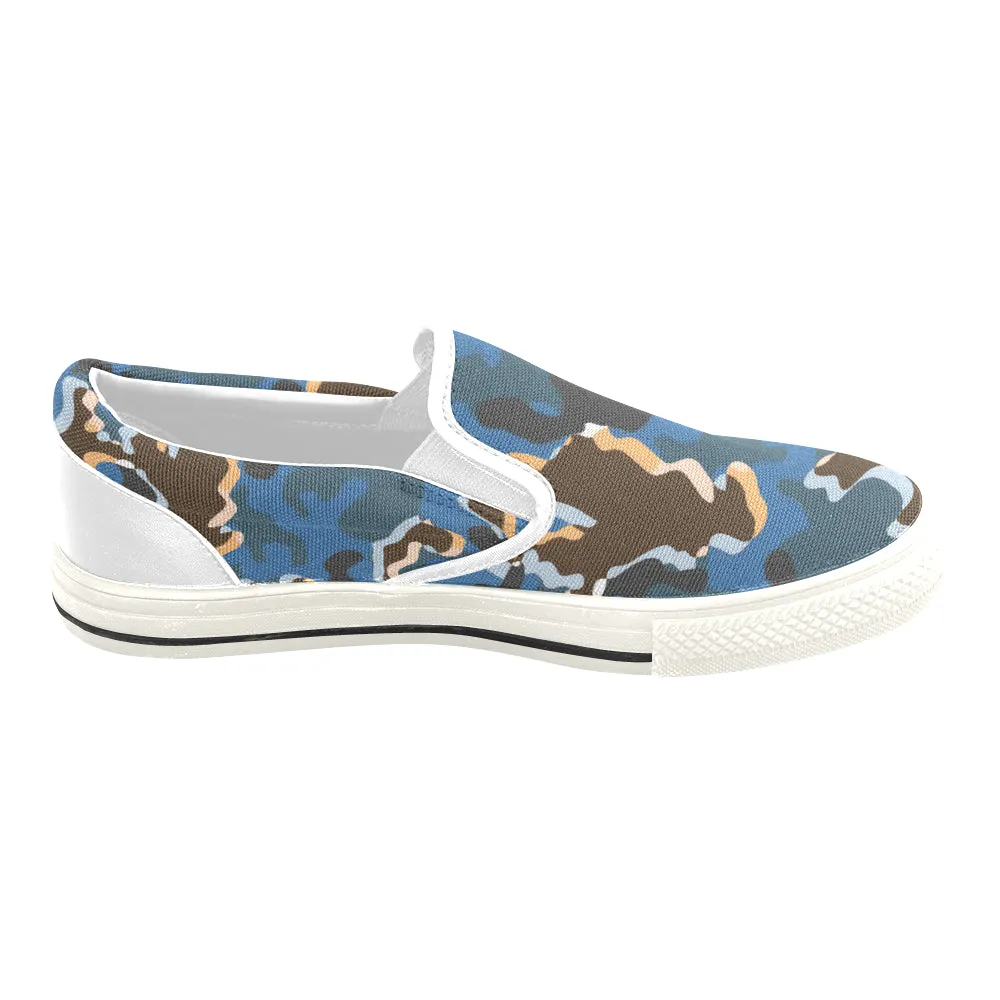 Men's Abstract Camouflage Print Canvas Slip-on Shoes